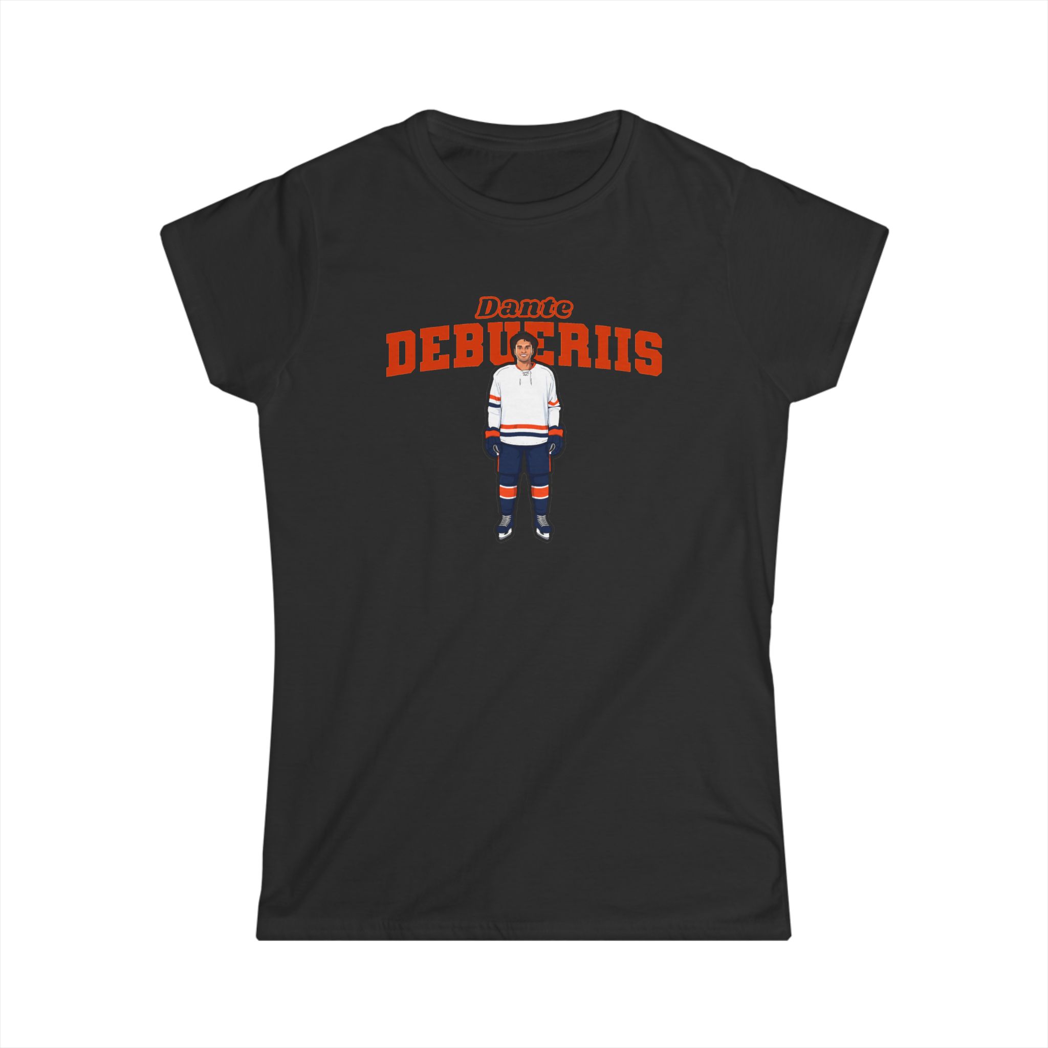 Women's Softstyle Tee — character_name_arch in Black
