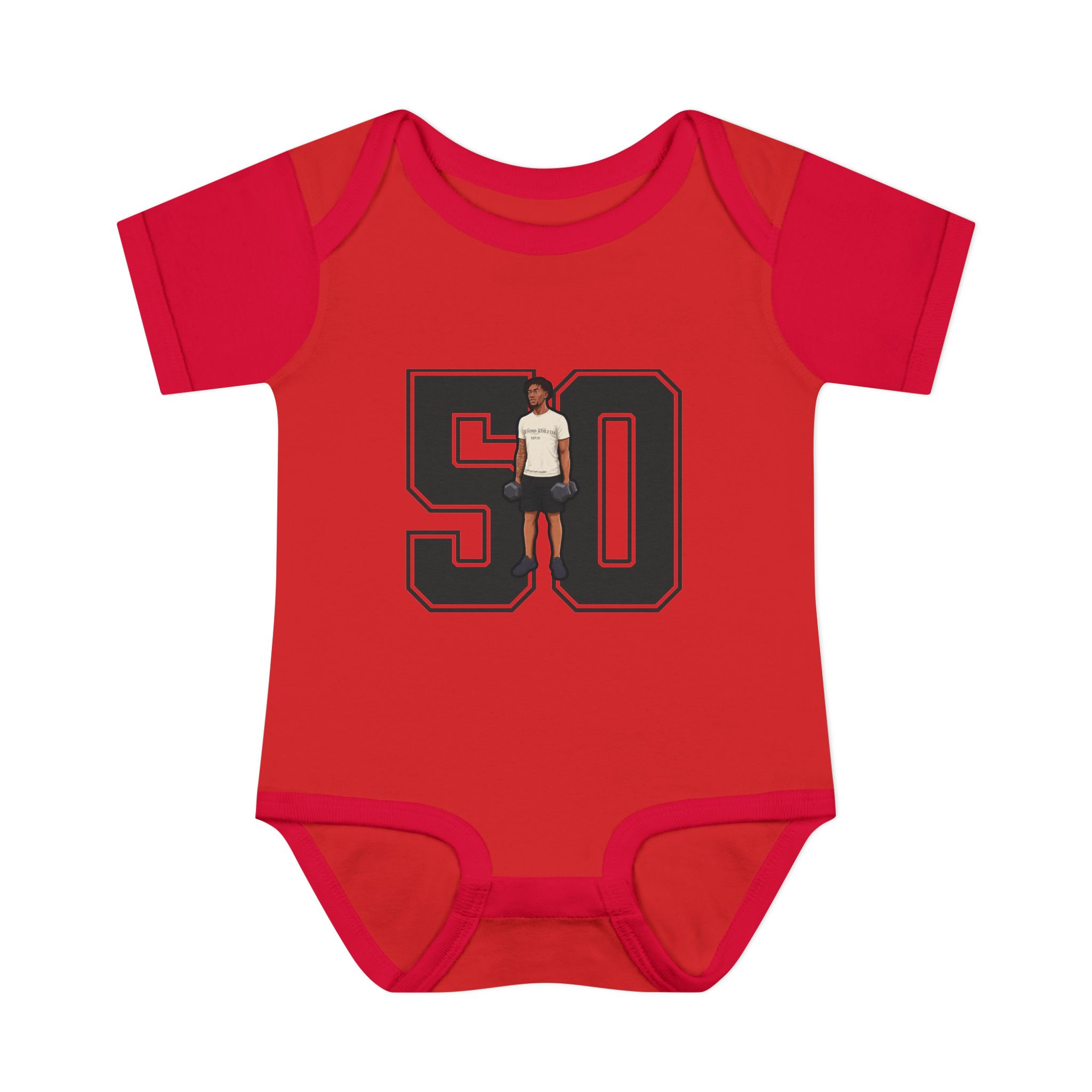 Baby Onesie — character_number in Red