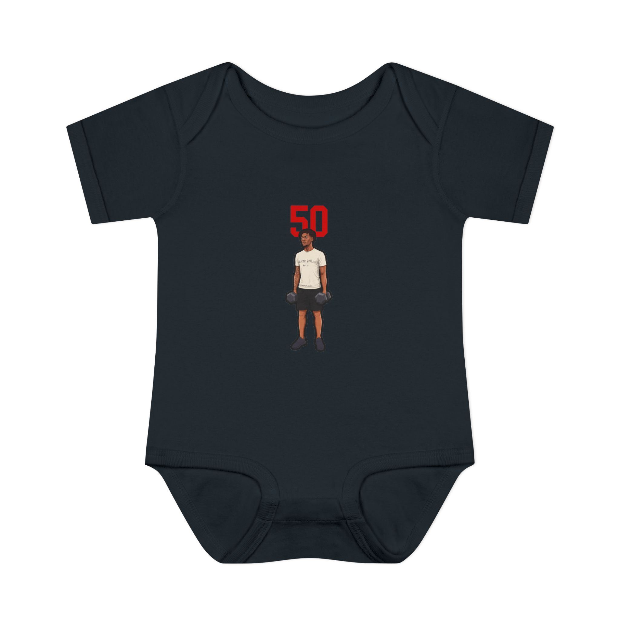 Baby Onesie — character_number_top in Black