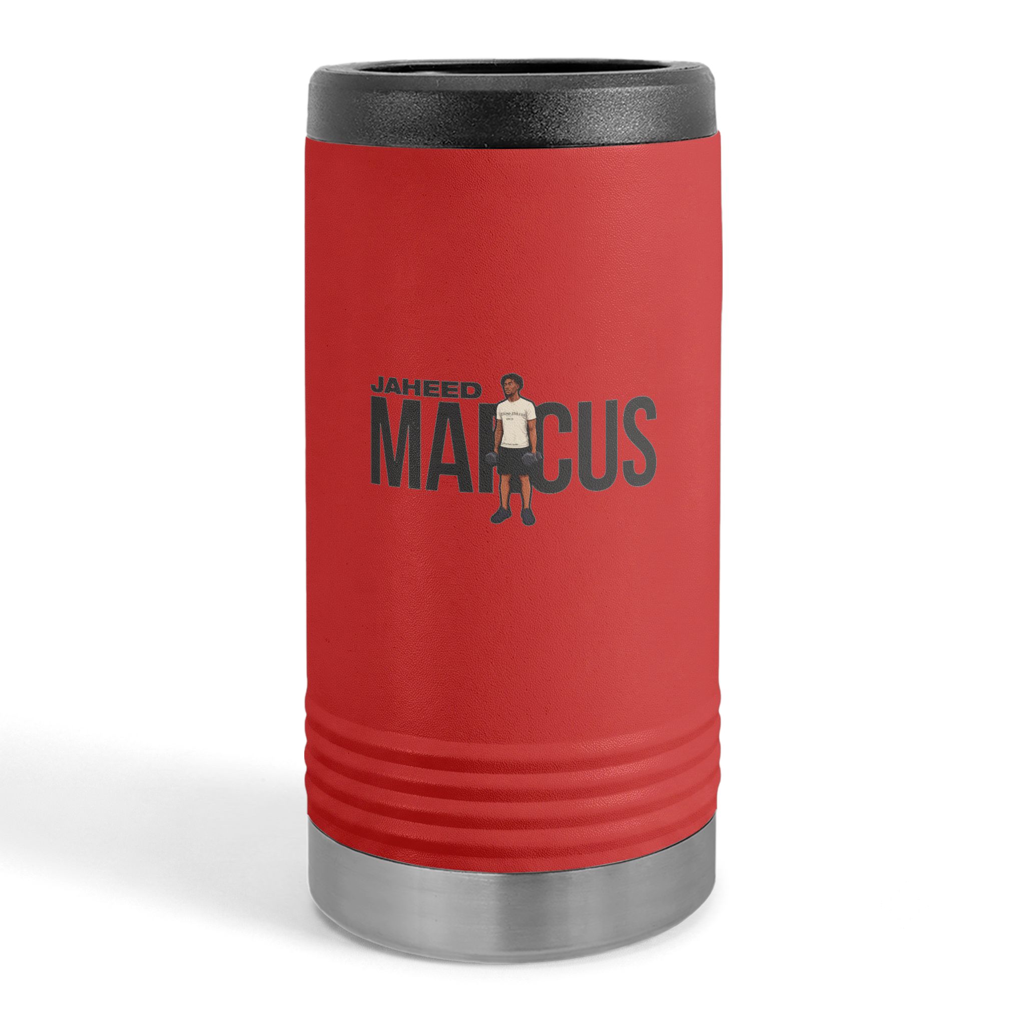 Slim Stainless Can Cooler — character_player_name in Red