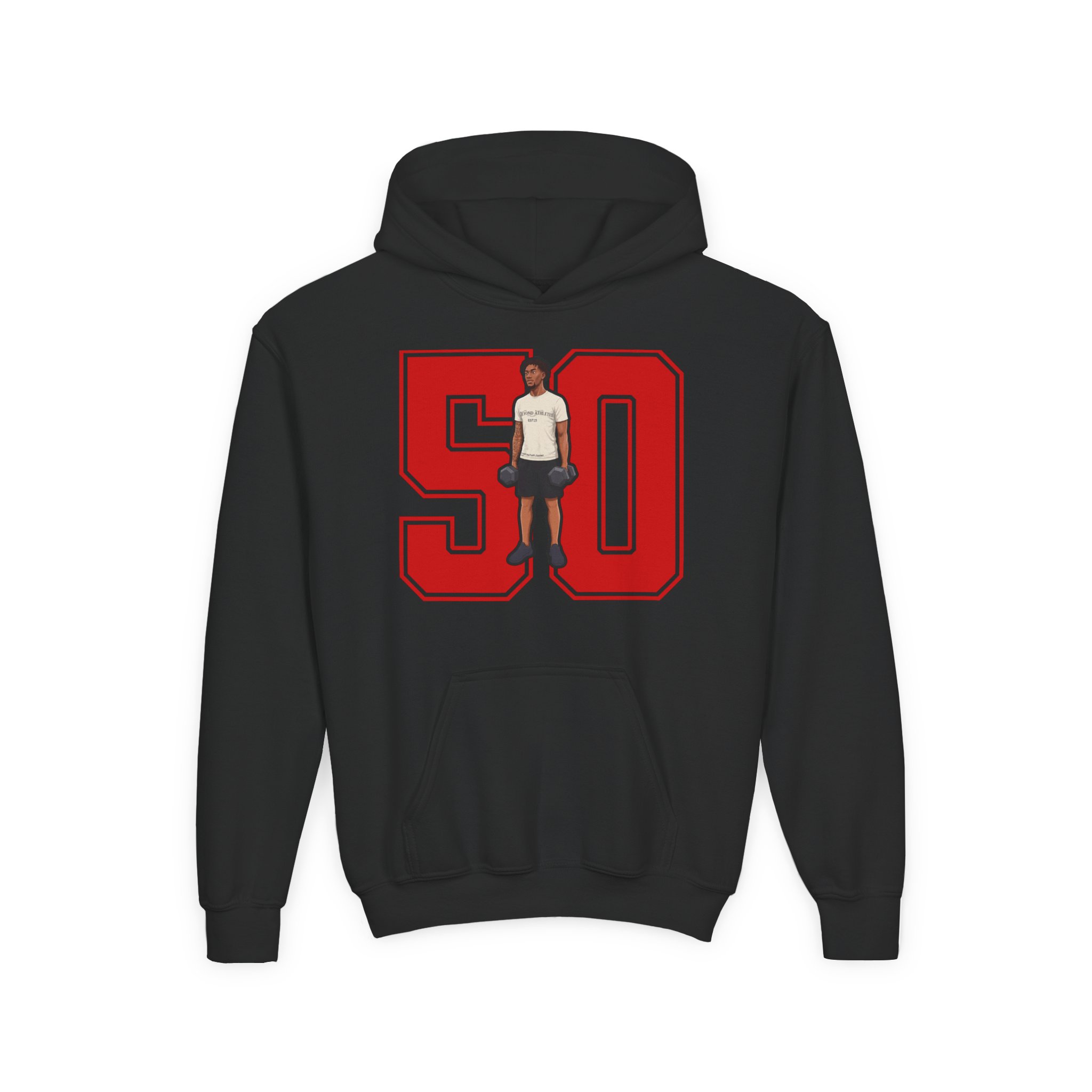 Youth Hoodie — character_number in Black