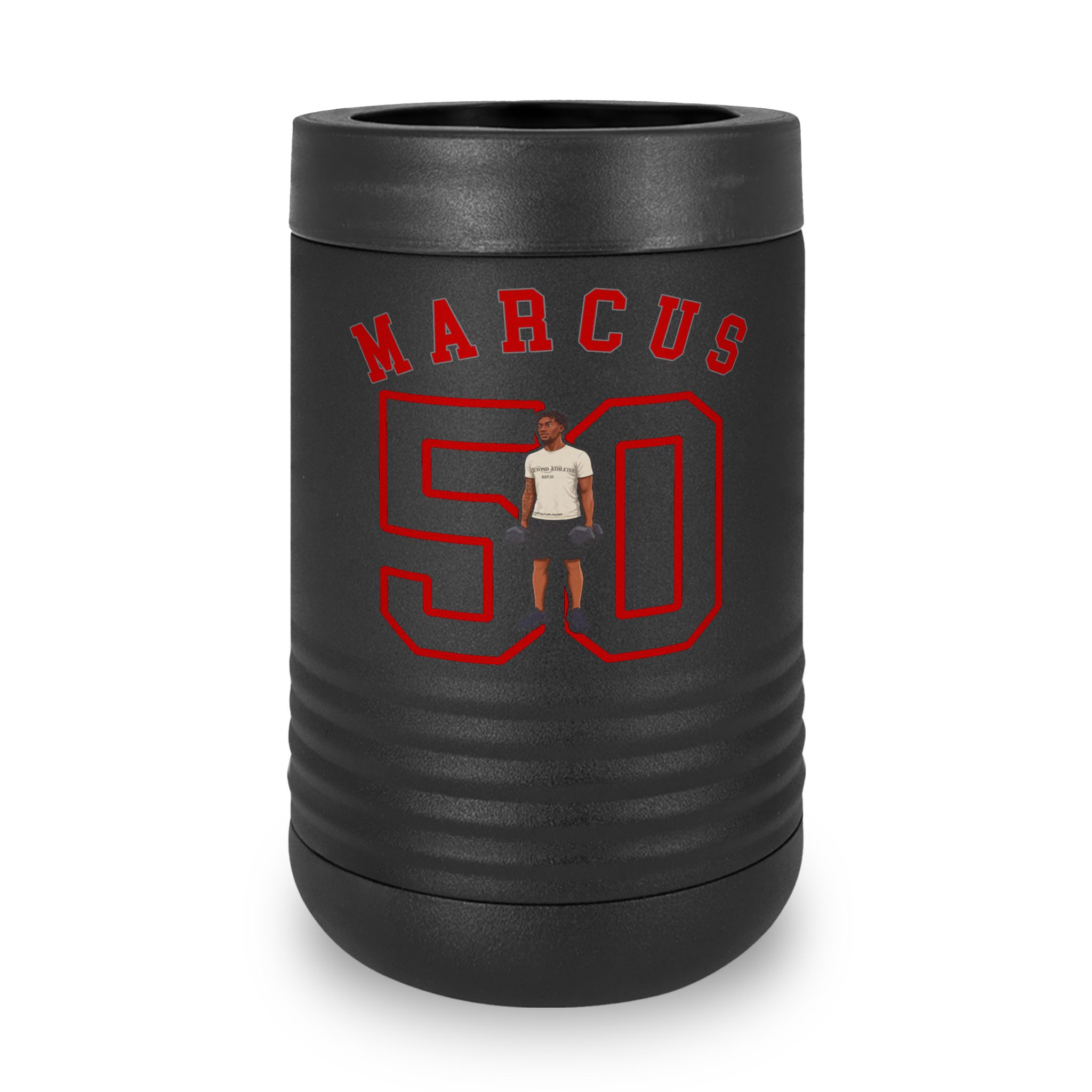 Stainless Can Cooler — character_shirsey_arch in Black