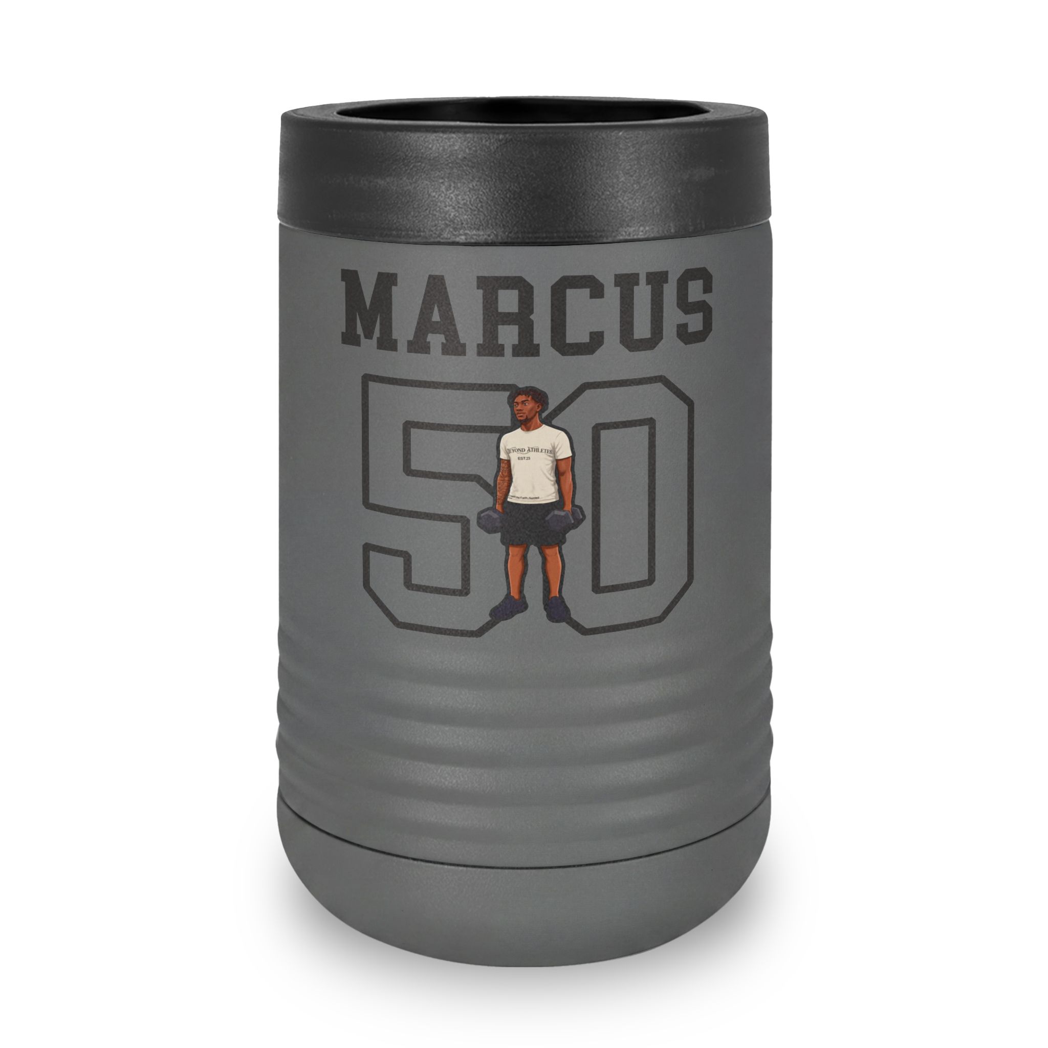 Stainless Can Cooler — character_shirsey in Grey