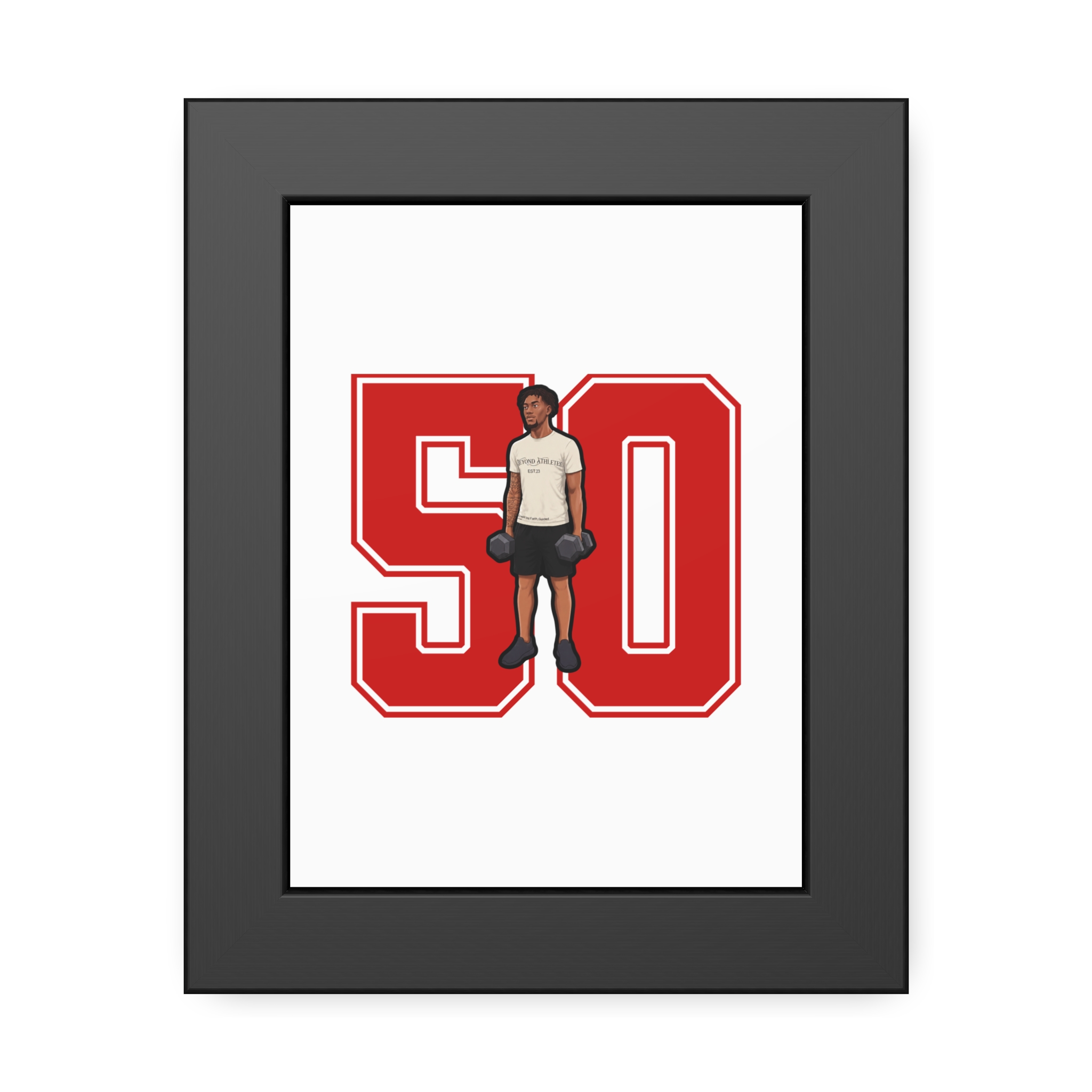 Framed Poster — character_number in Black