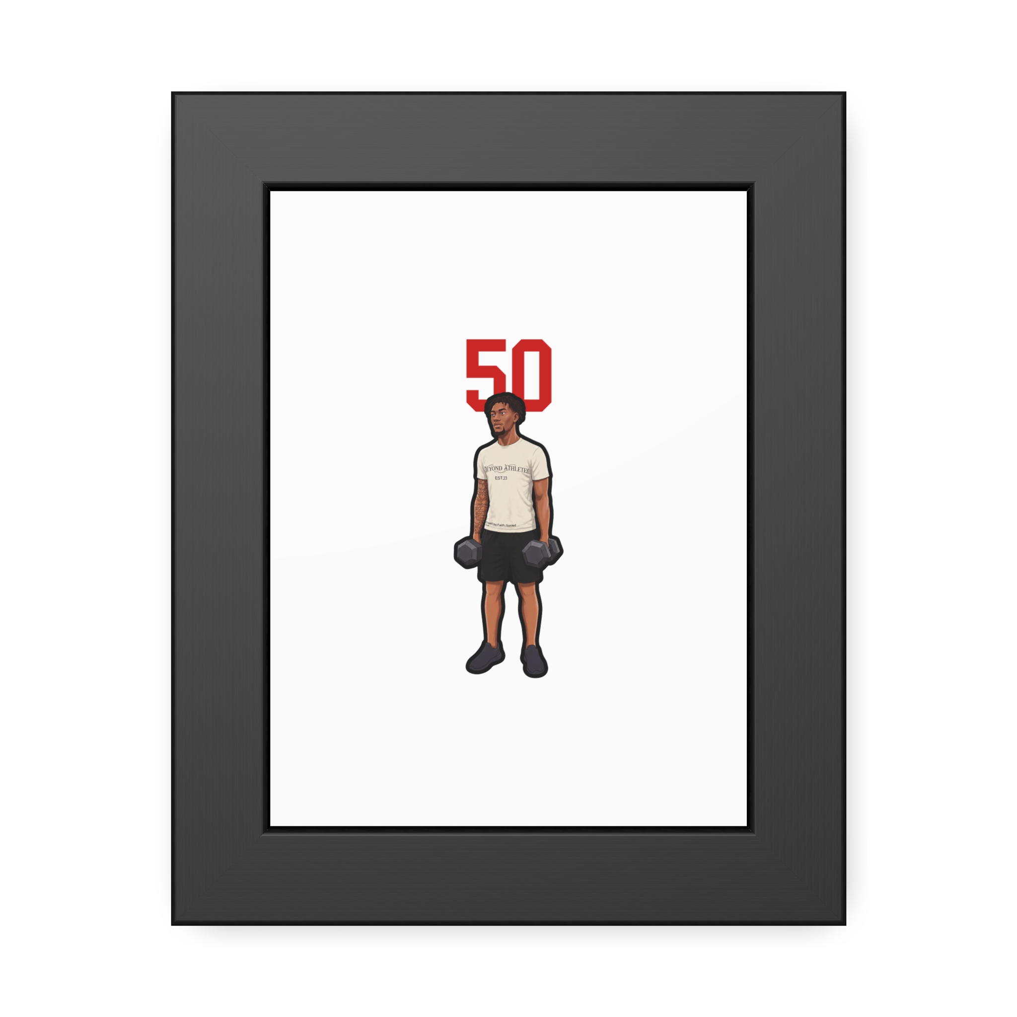 Framed Poster — character_number_top in Black