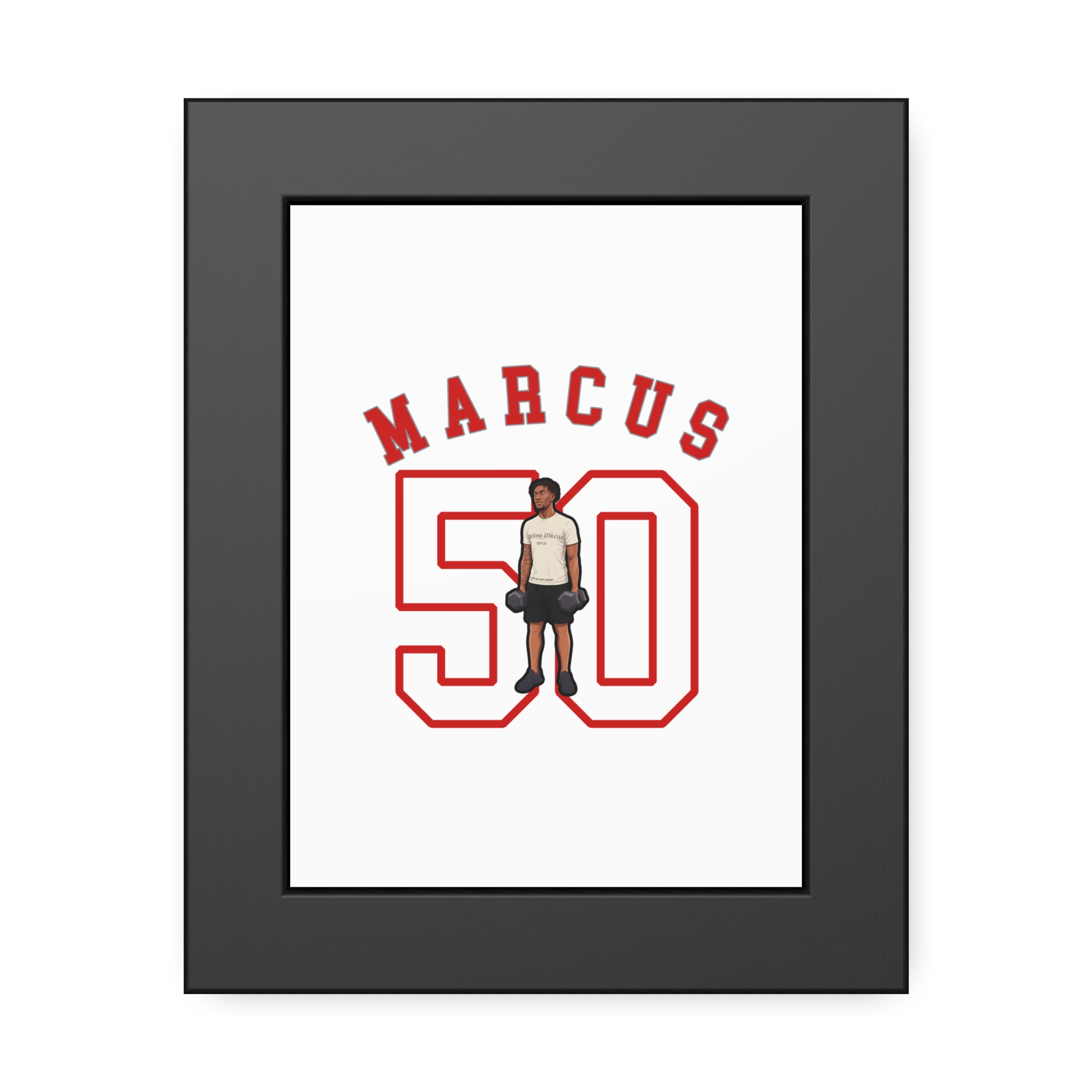 Framed Poster — character_shirsey_arch in Black