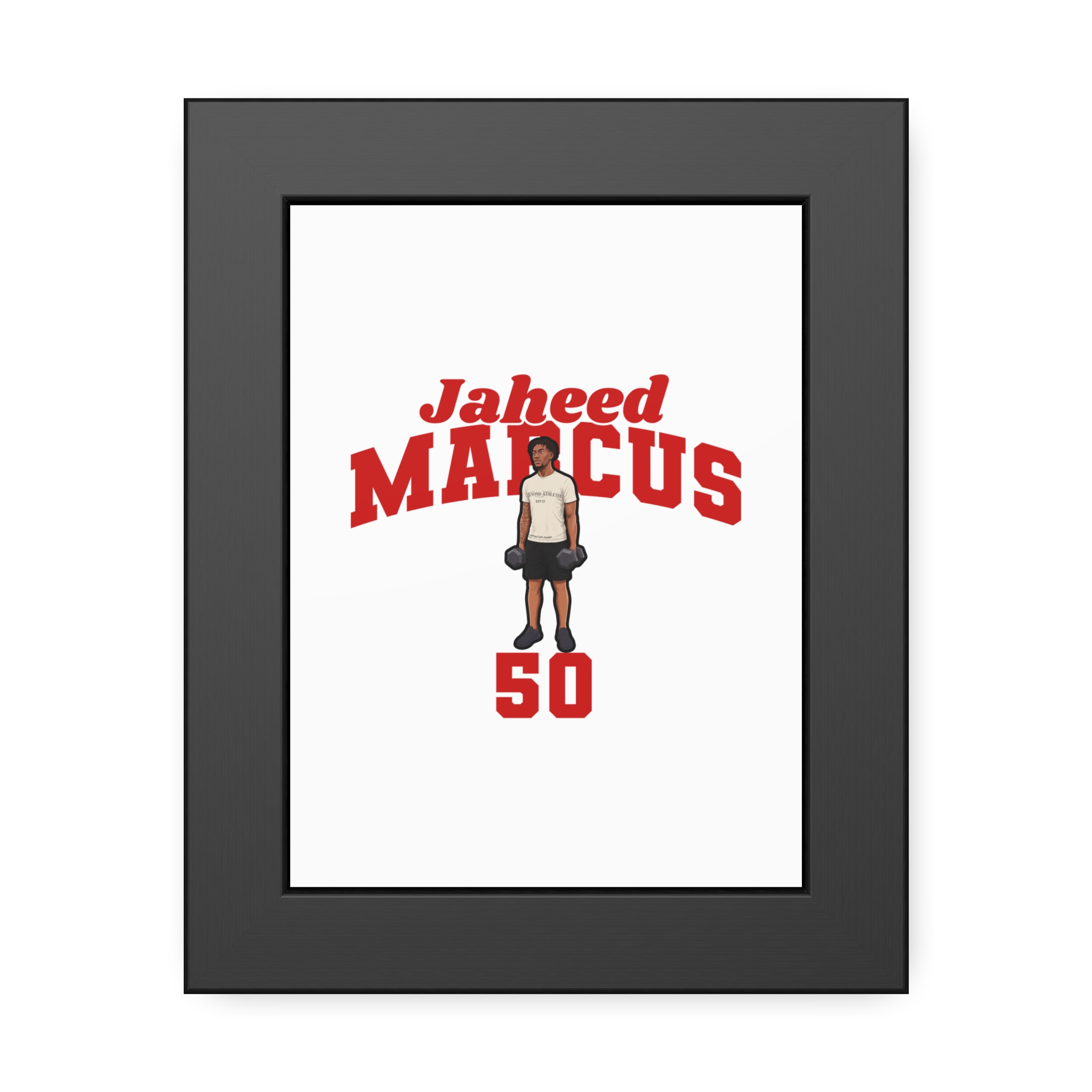 Framed Poster — character_signature_arch in Black