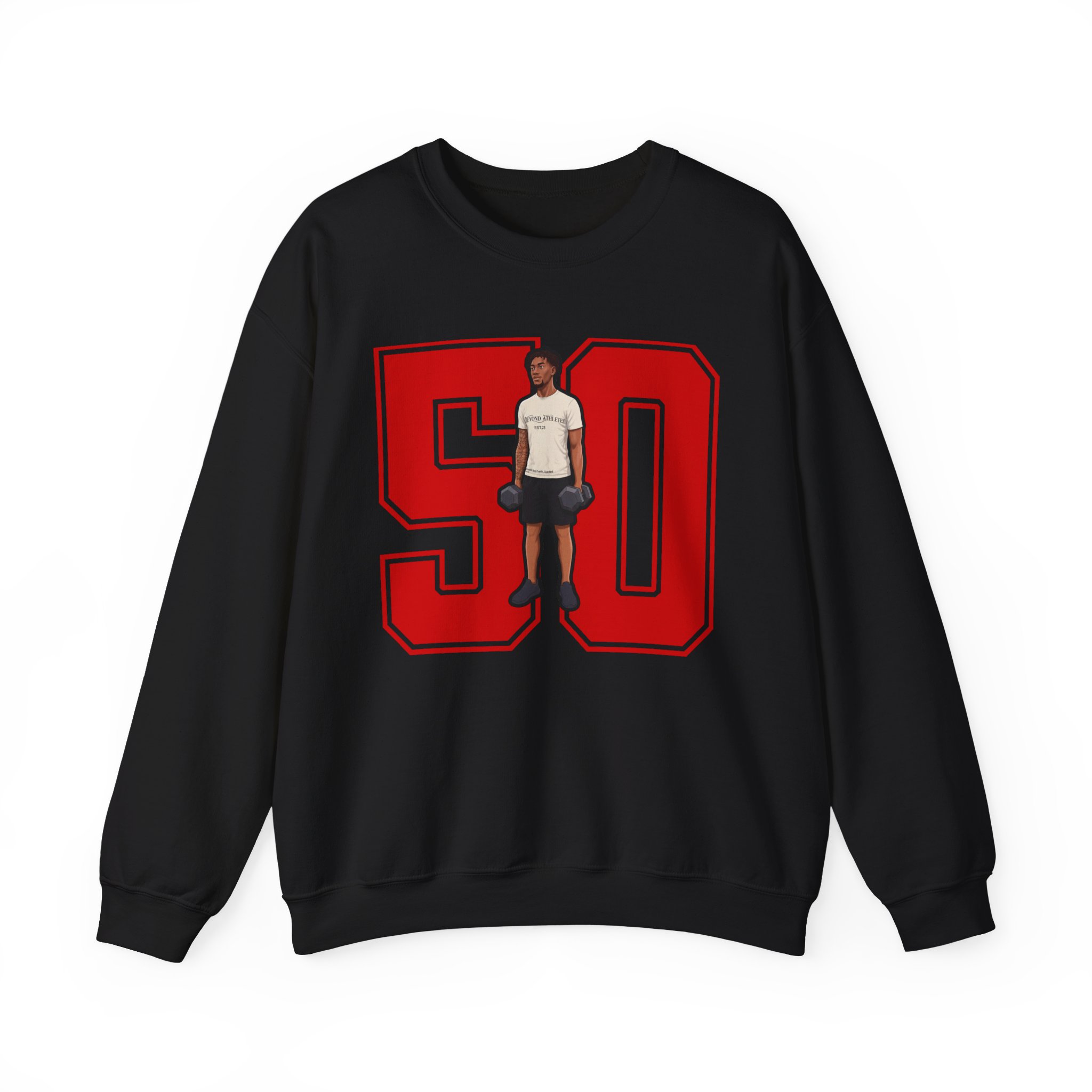 Crewneck Sweatshirt — character_number in Black