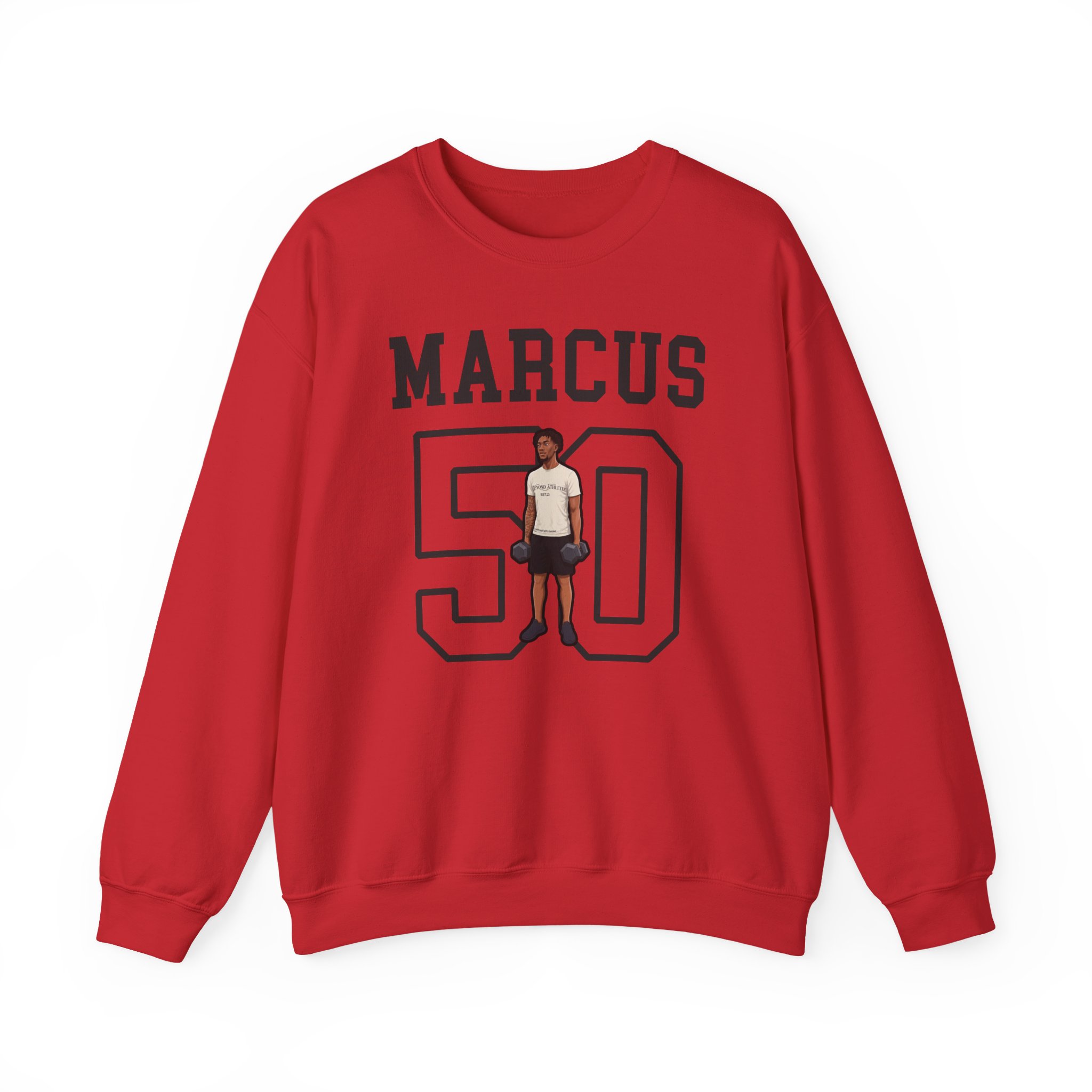 Crewneck Sweatshirt — character_shirsey in Red