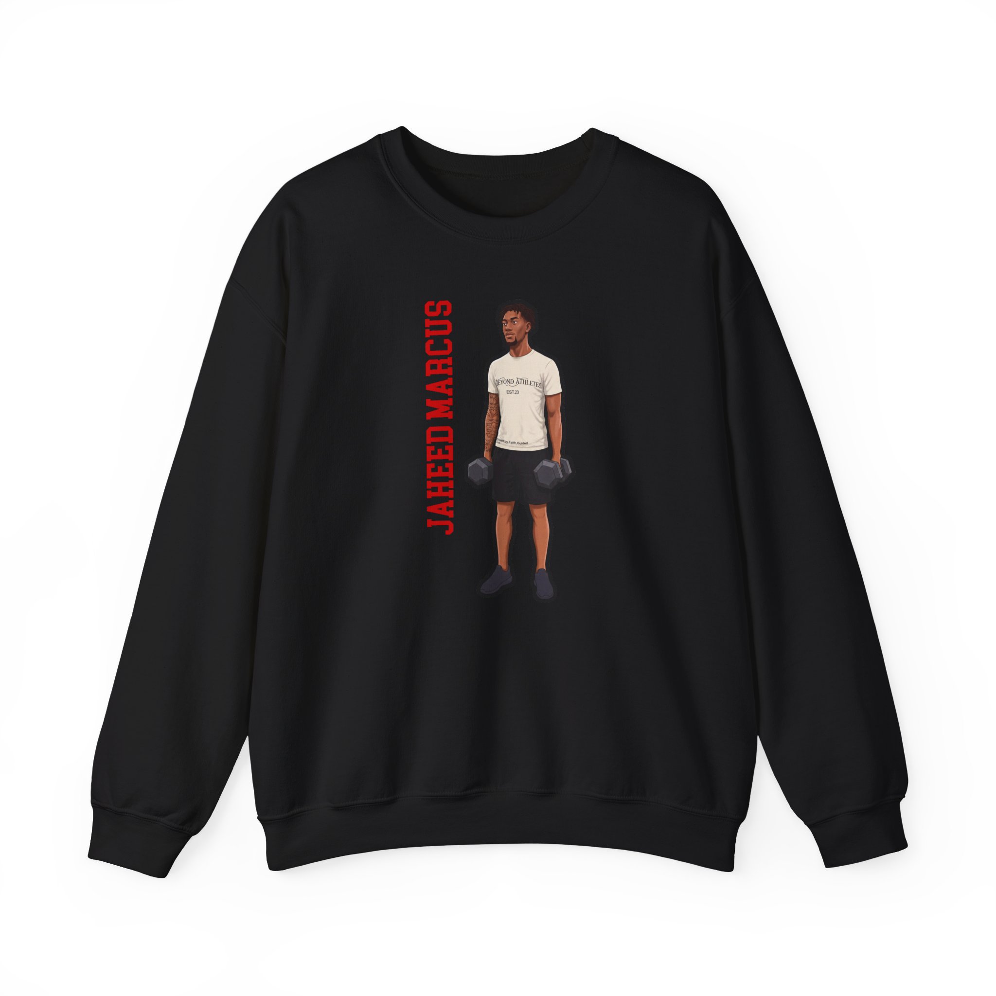 Crewneck Sweatshirt — character_name_vertical in Black