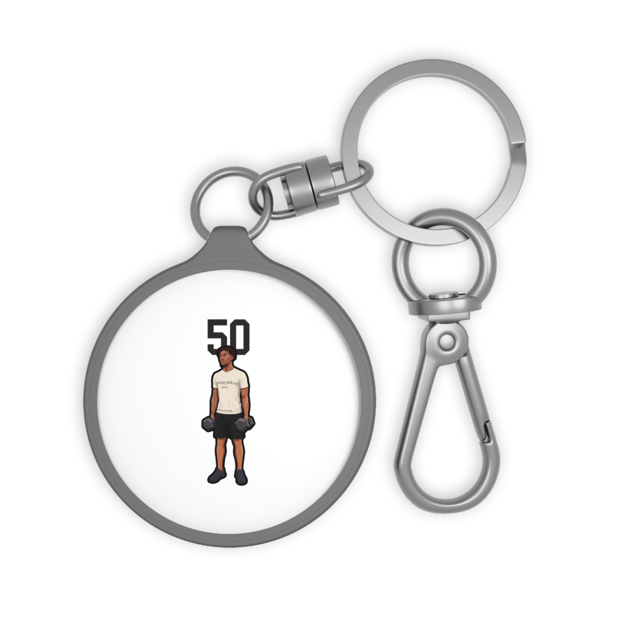 Keychain — character_number_top in Grey