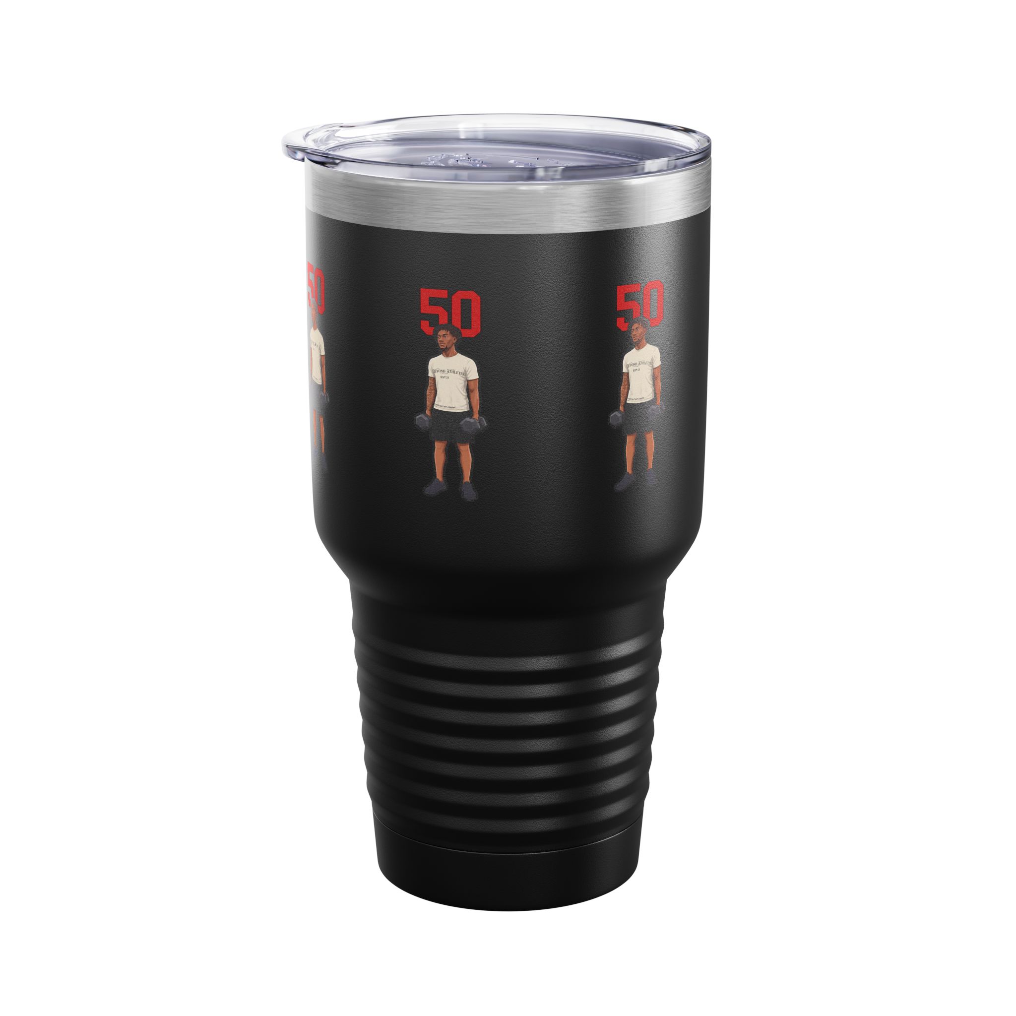 30oz Tumbler — character_number_top in Black