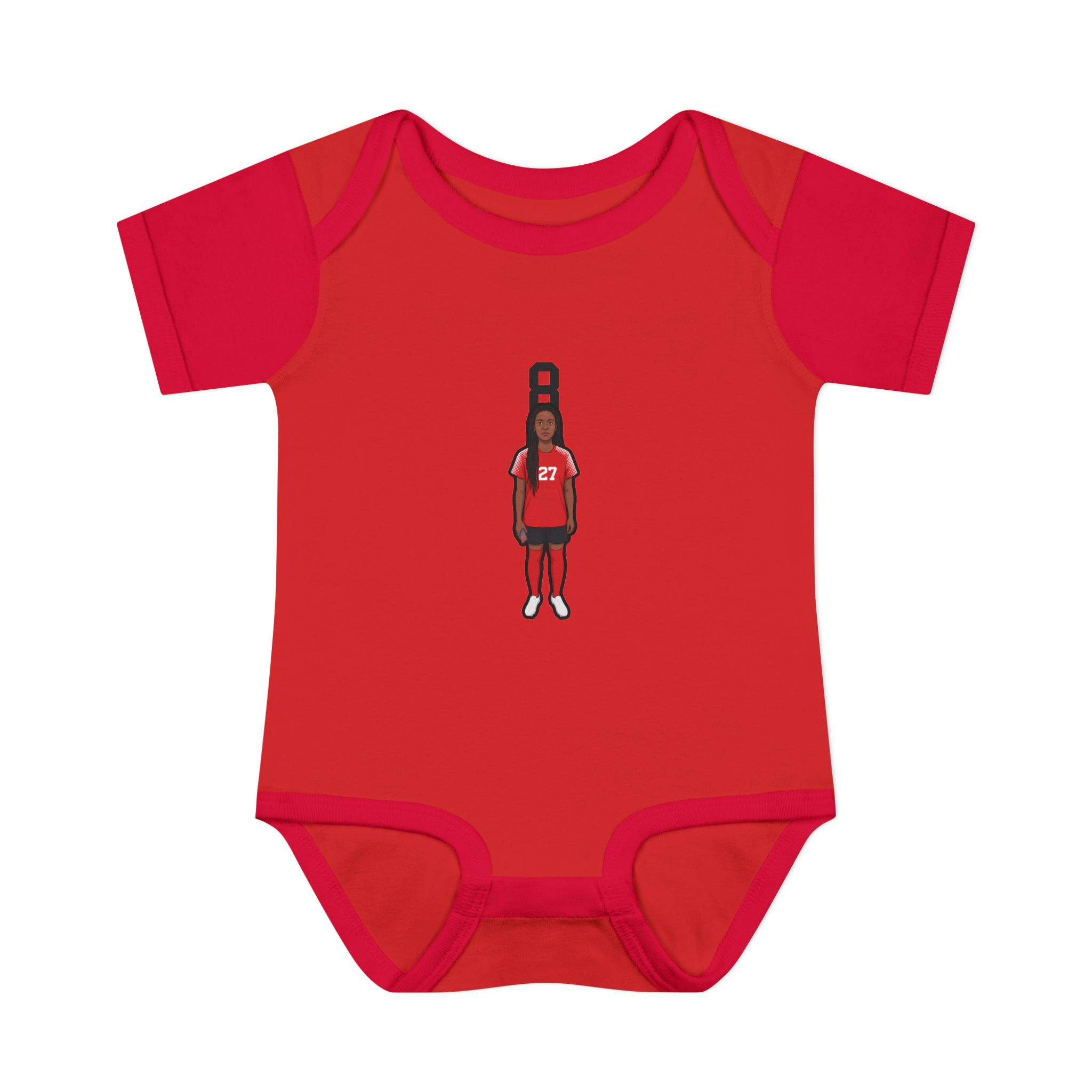 Baby Onesie — character_number_top in Red