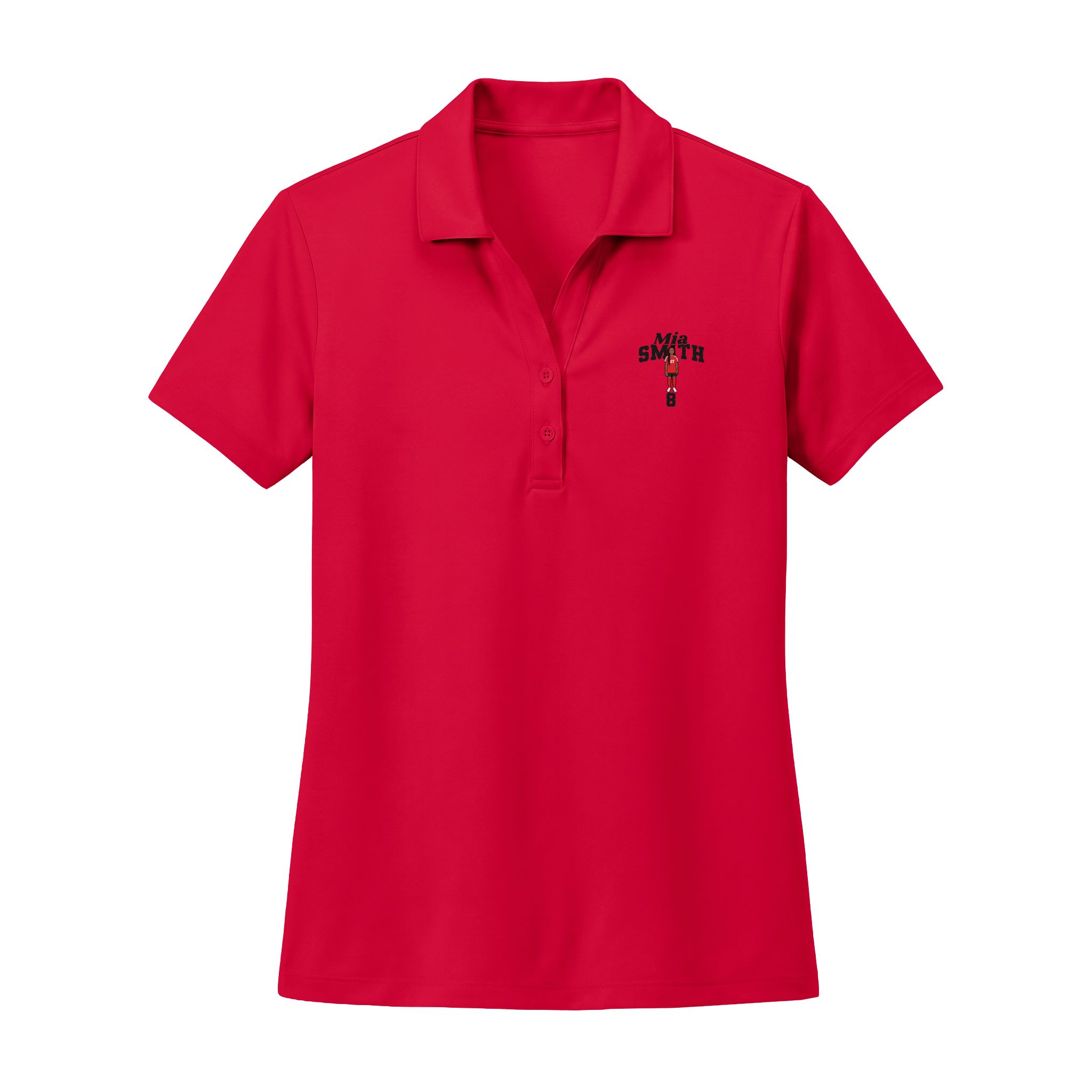 Women's Polo — character_signature_arch in Red