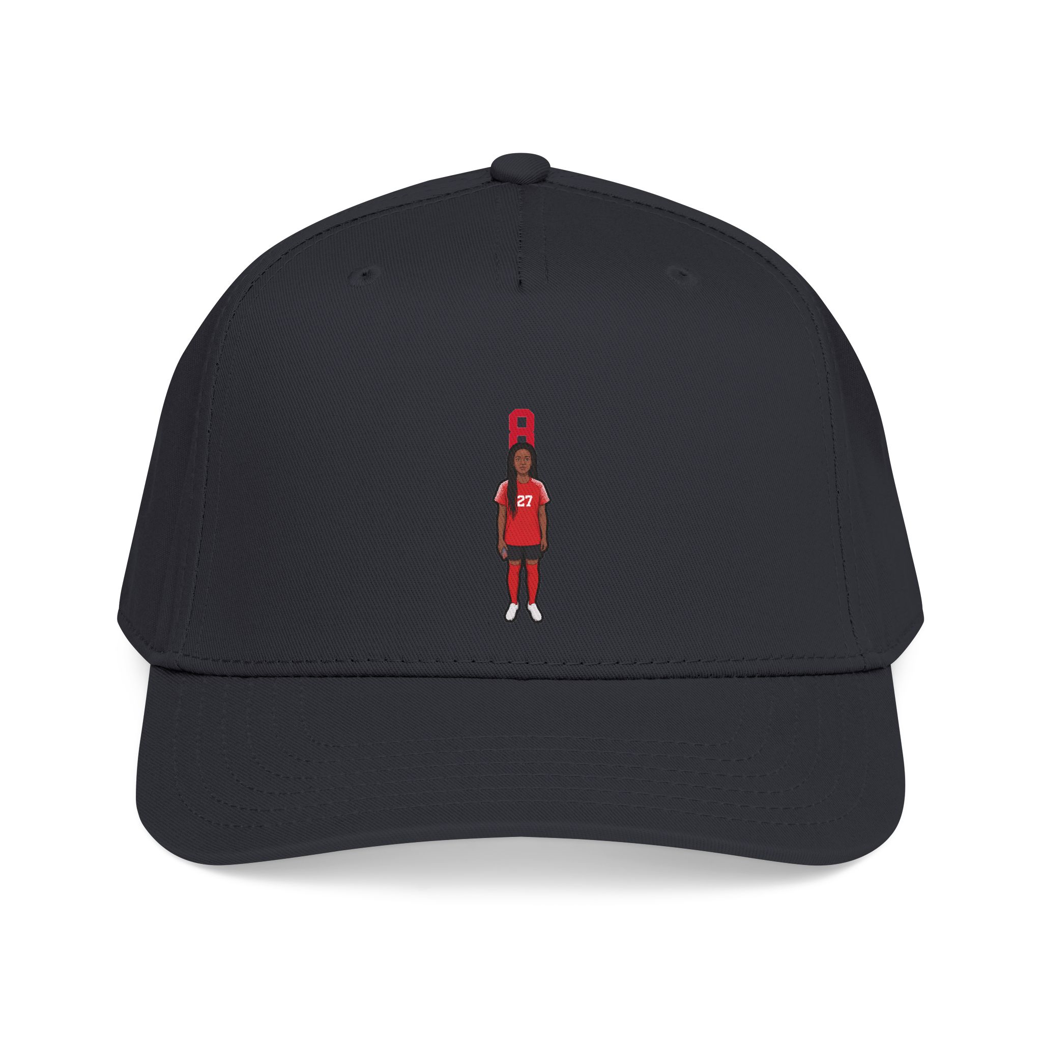 Baseball Cap — character_number_top in Black