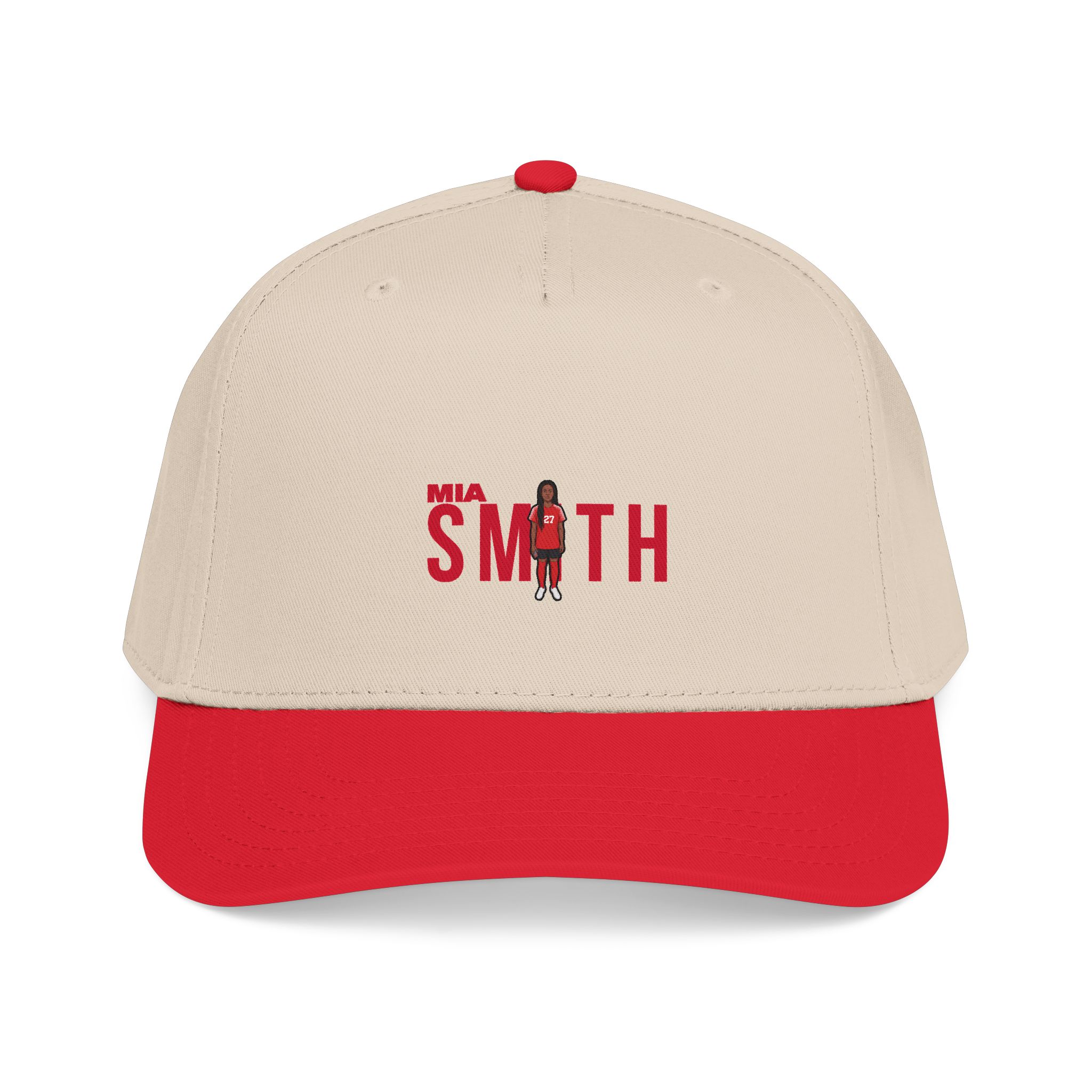 Baseball Cap — character_player_name in Red / Natural