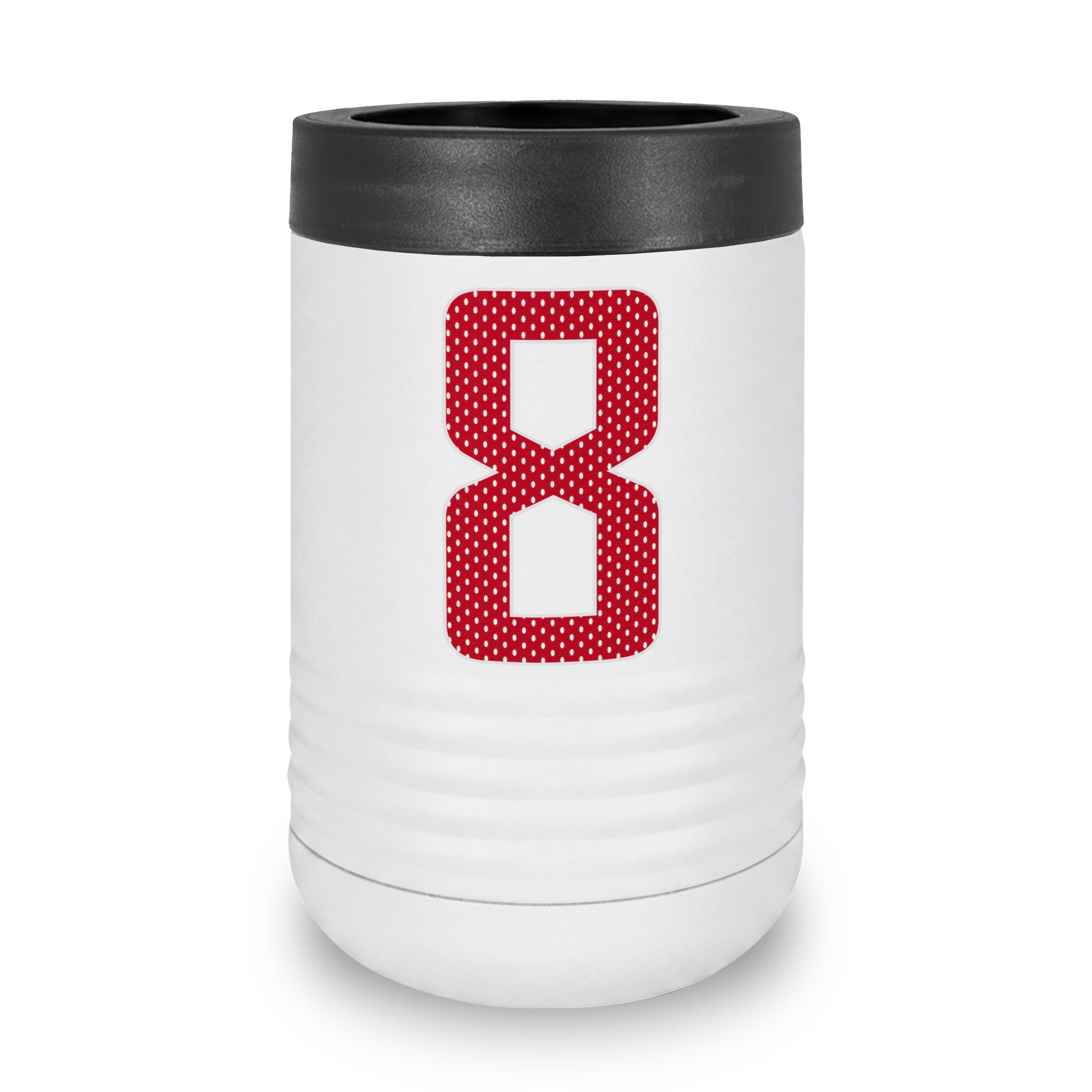 Stainless Can Cooler — mesh_shirsey_number in White