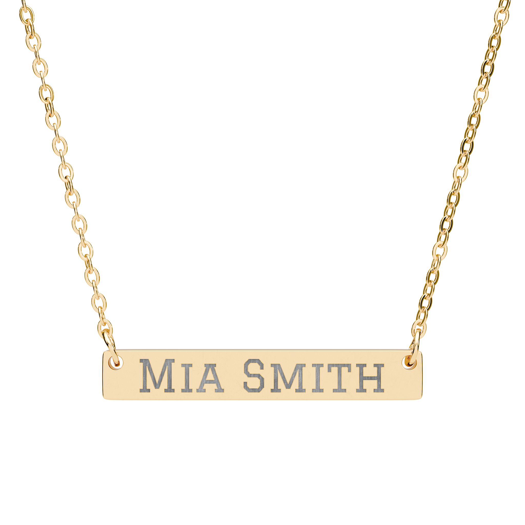 Engraved Bar Necklace — Classic in Gold