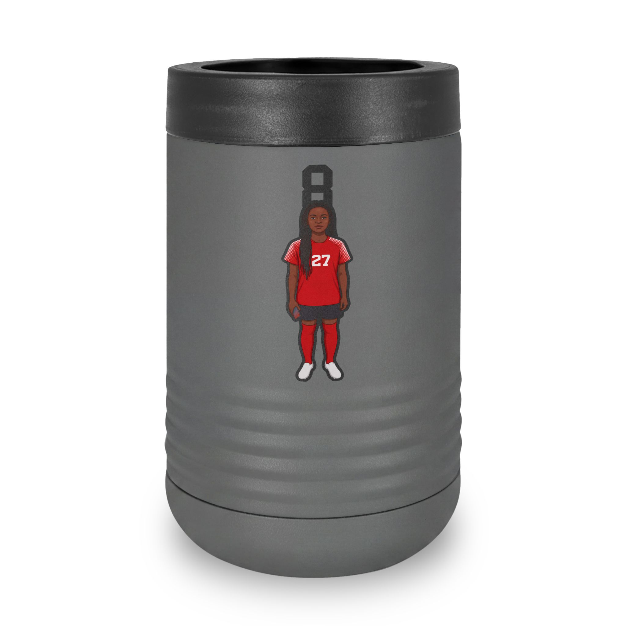 Stainless Can Cooler — character_number_top in Grey