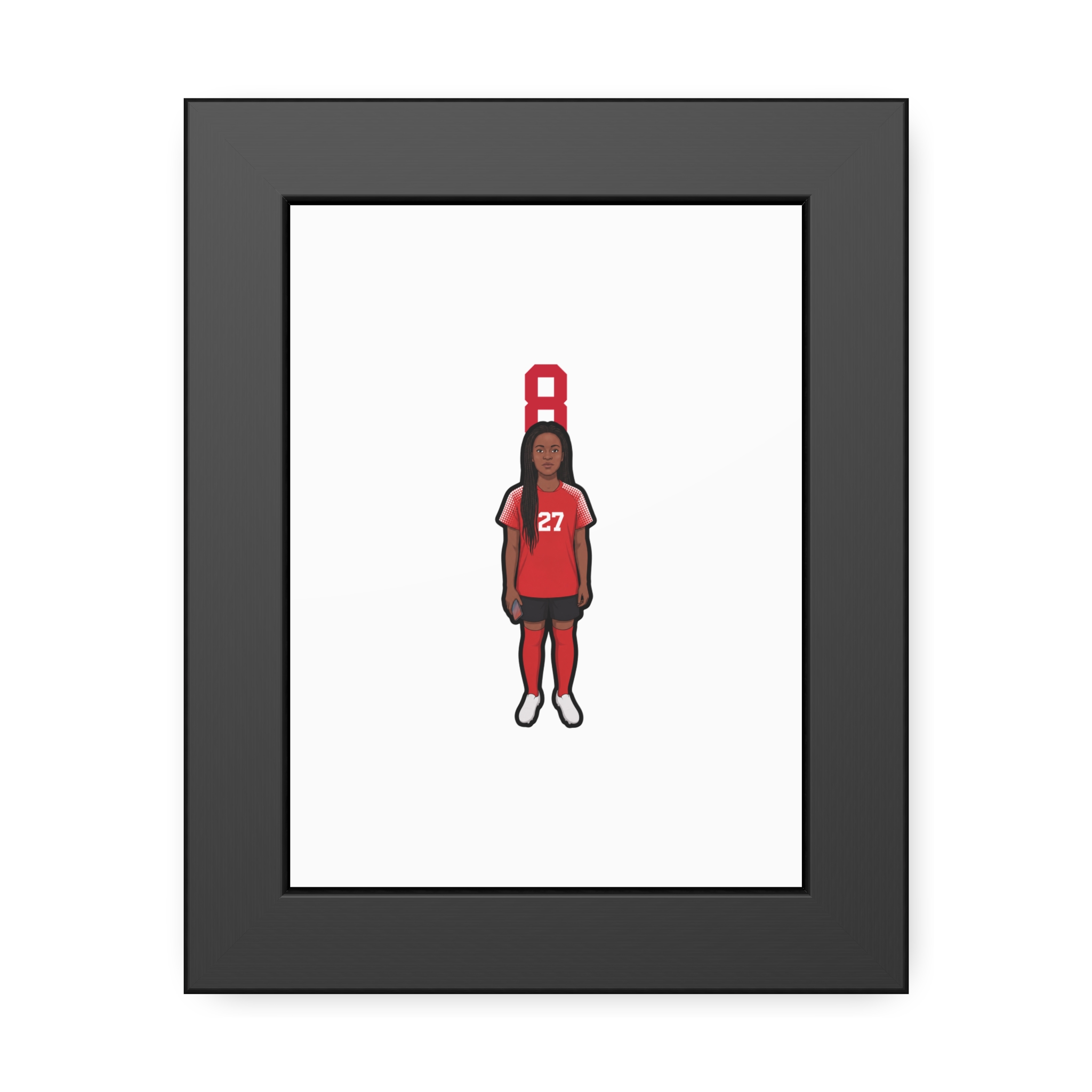 Framed Poster — character_number_top in Black