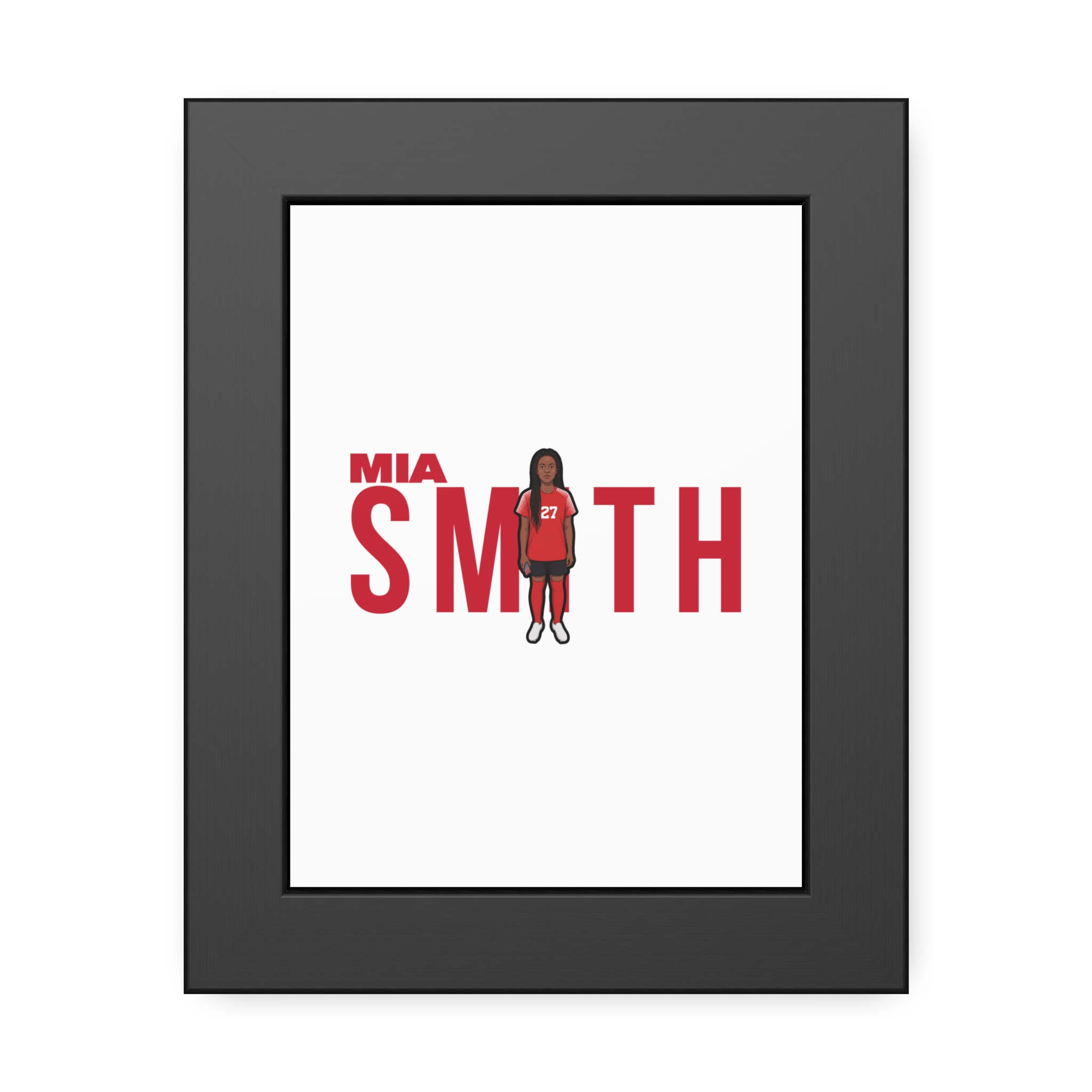Framed Poster — character_player_name in Black