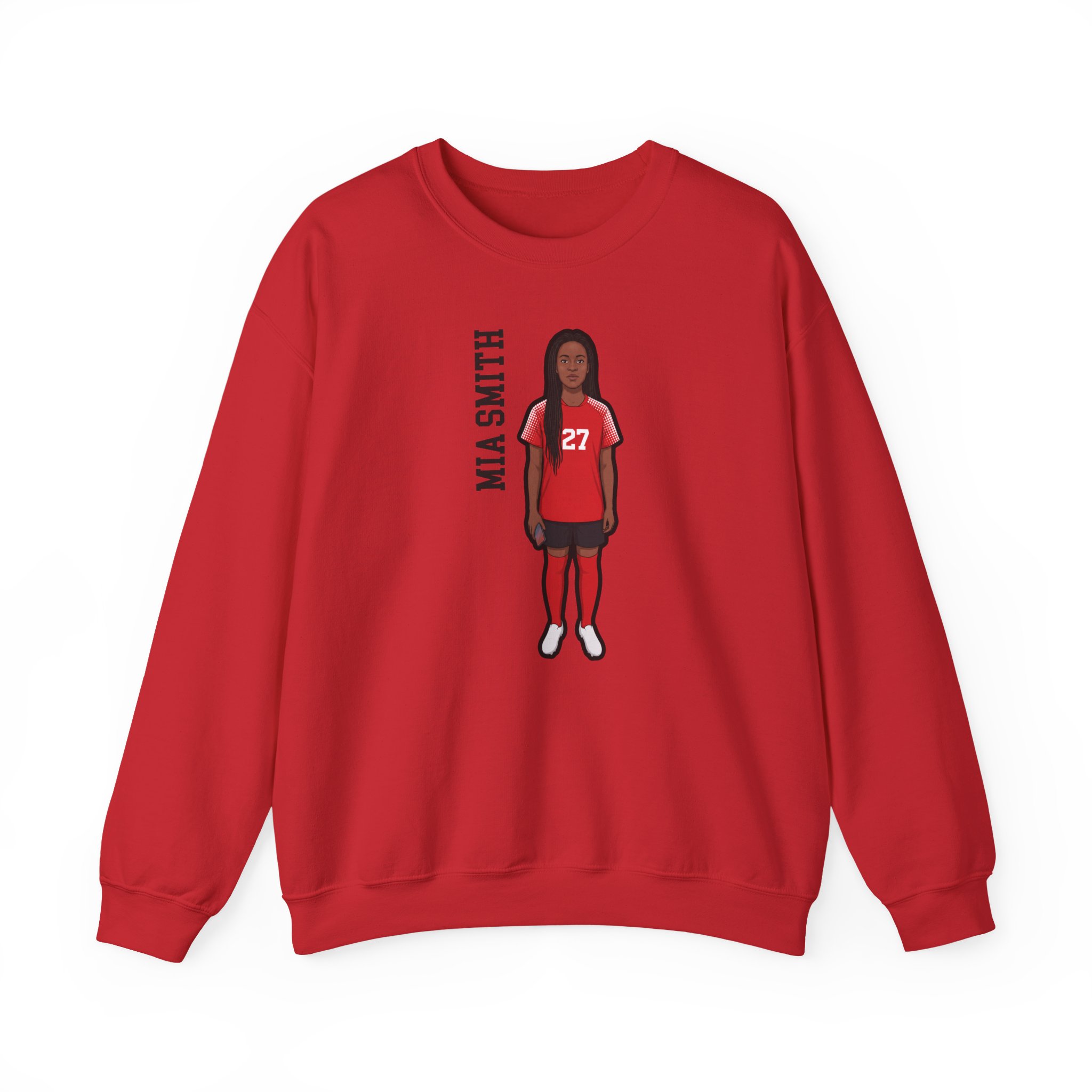 Crewneck Sweatshirt — character_name_vertical in Red
