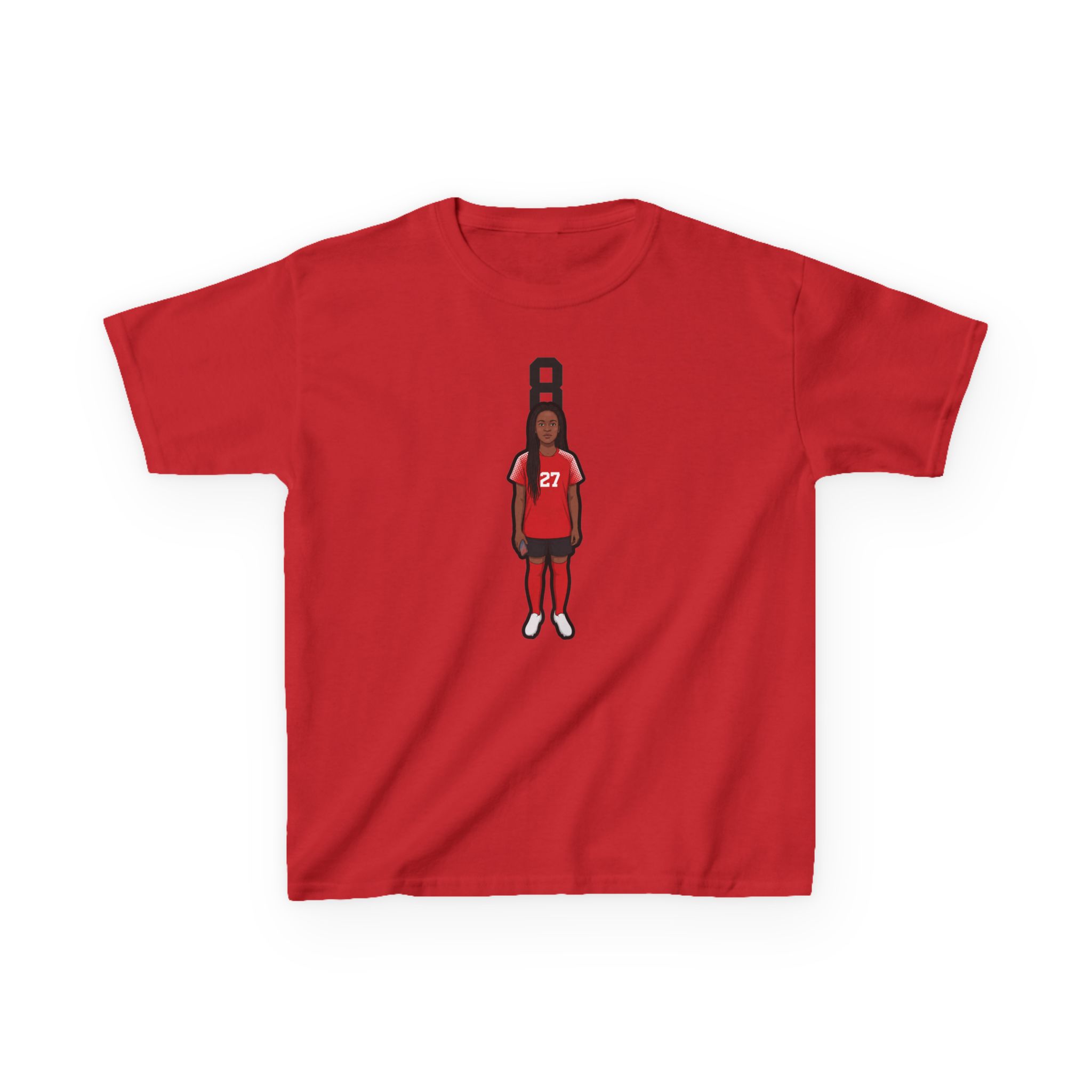 Youth Tee — character_number_top in Red