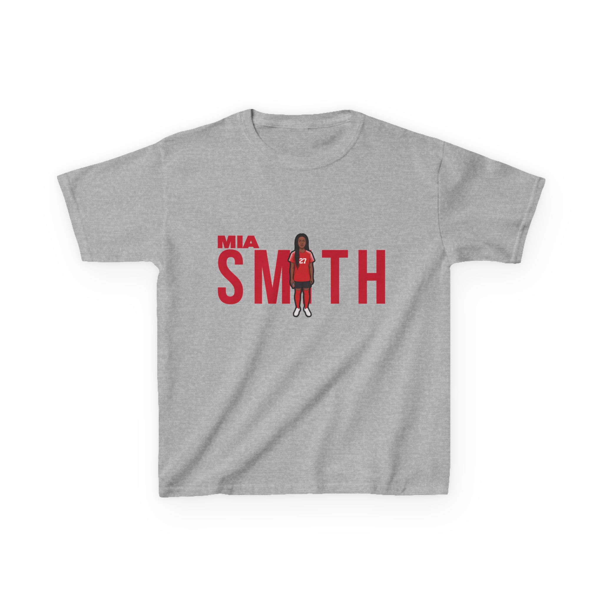 Youth Tee — character_player_name in Grey