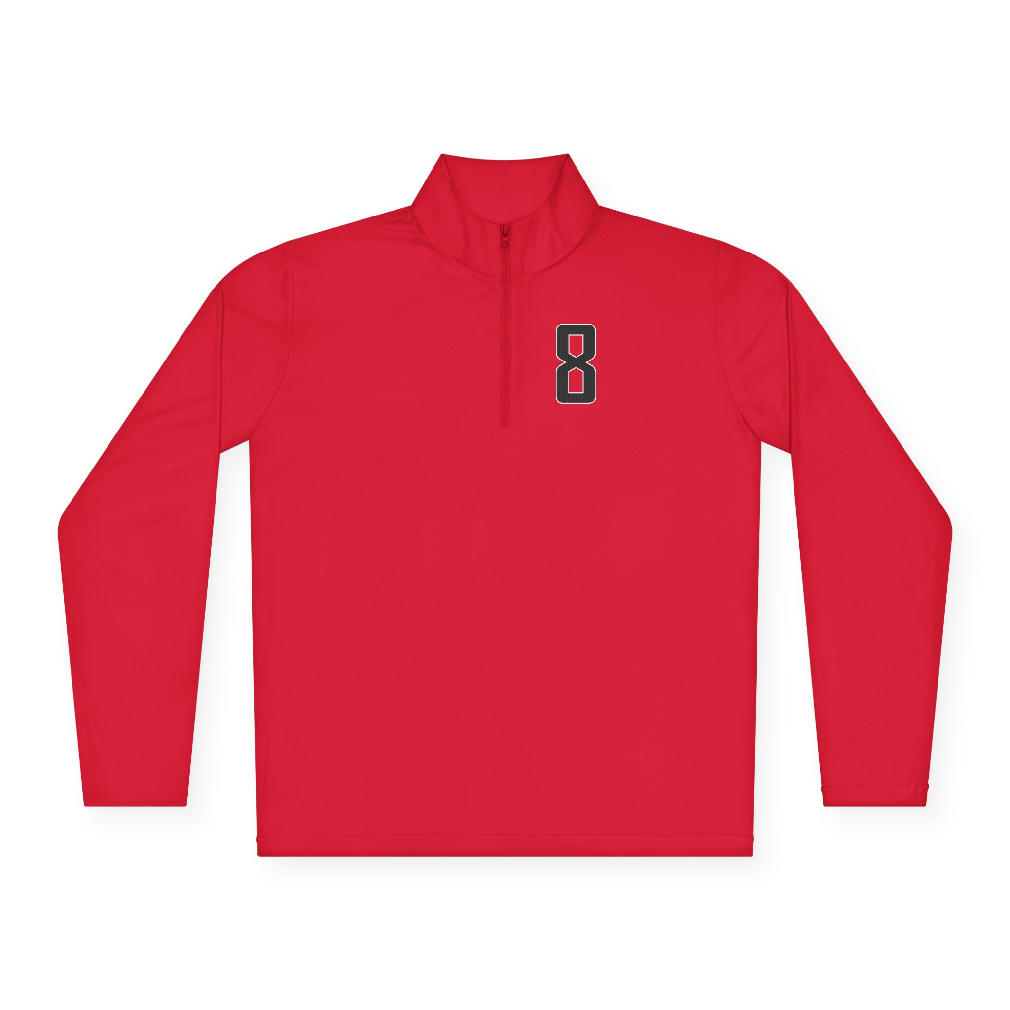 Q-Zip Pullover — mesh_shirsey_number in Red