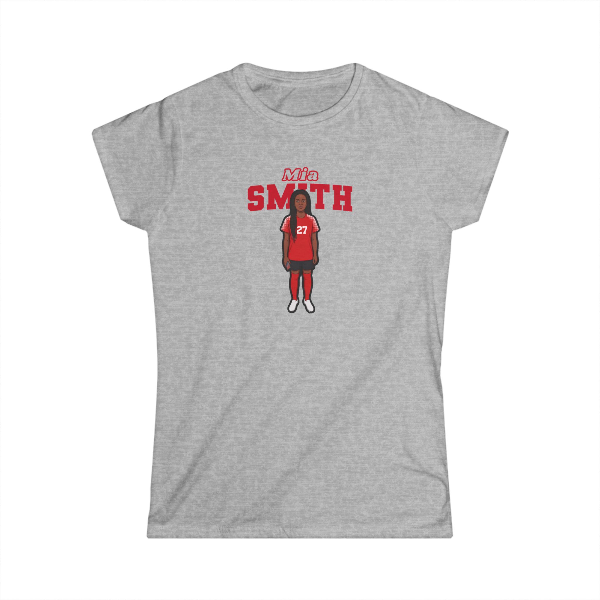 Women's Softstyle Tee — character_name_arch in Grey