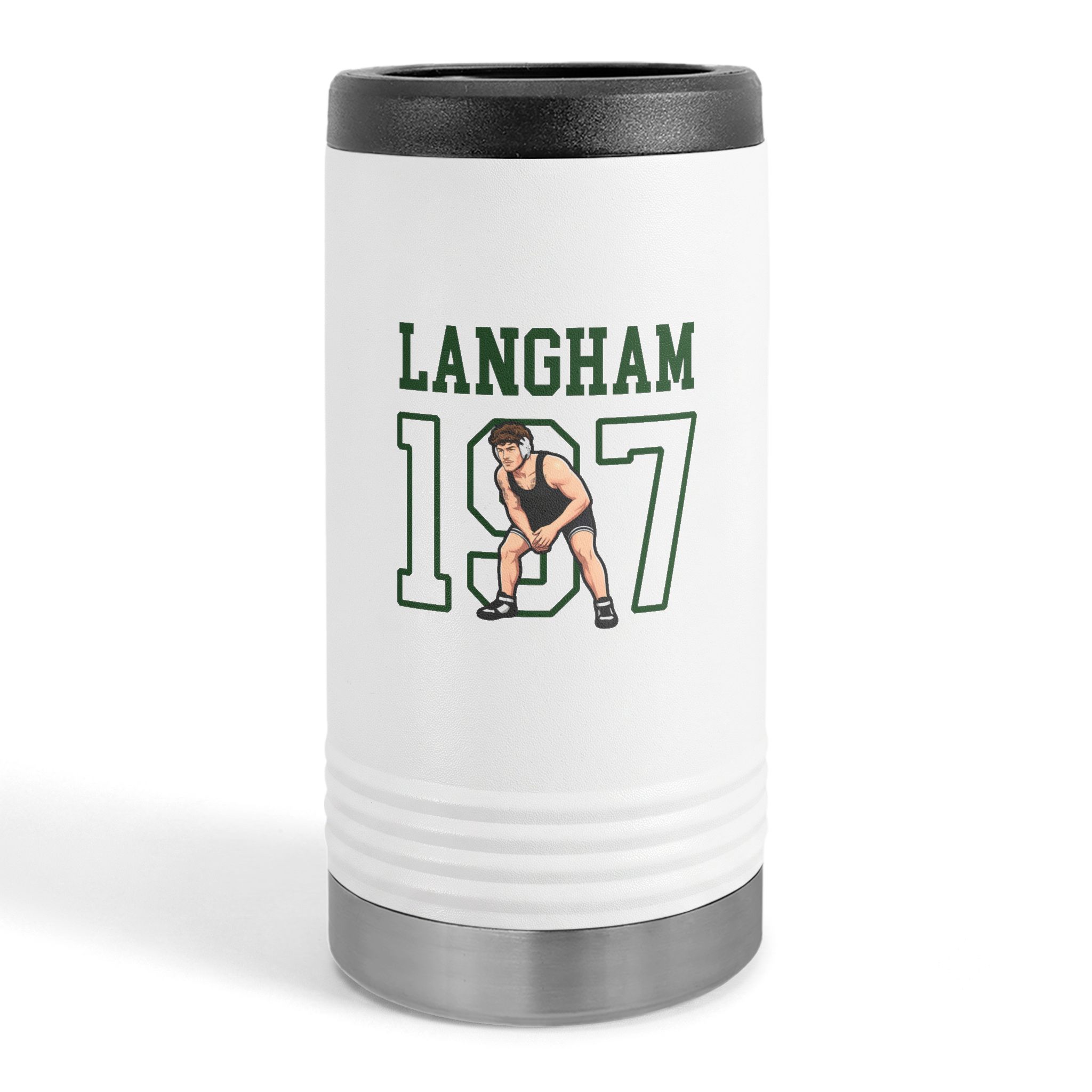 Slim Stainless Can Cooler — character_shirsey in White