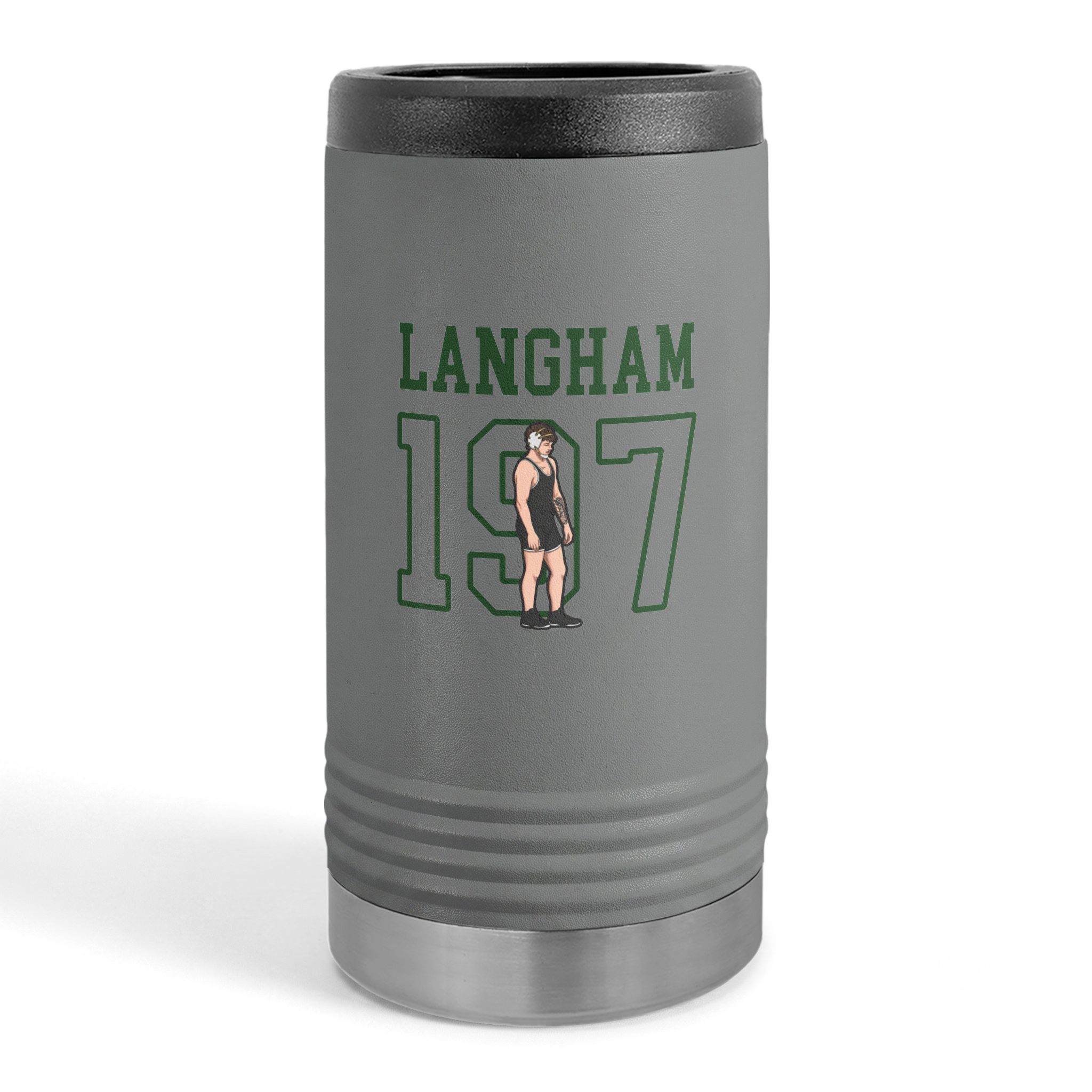 Slim Stainless Can Cooler — character_shirsey in Grey