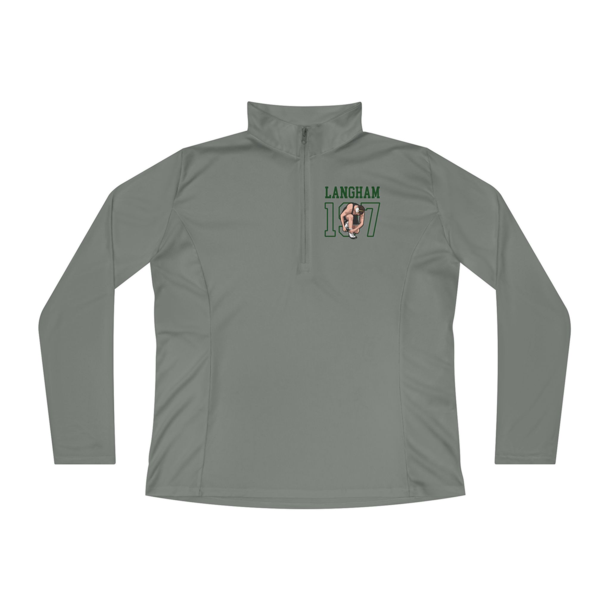 Women's Q-Zip Pullover — character_shirsey in Grey