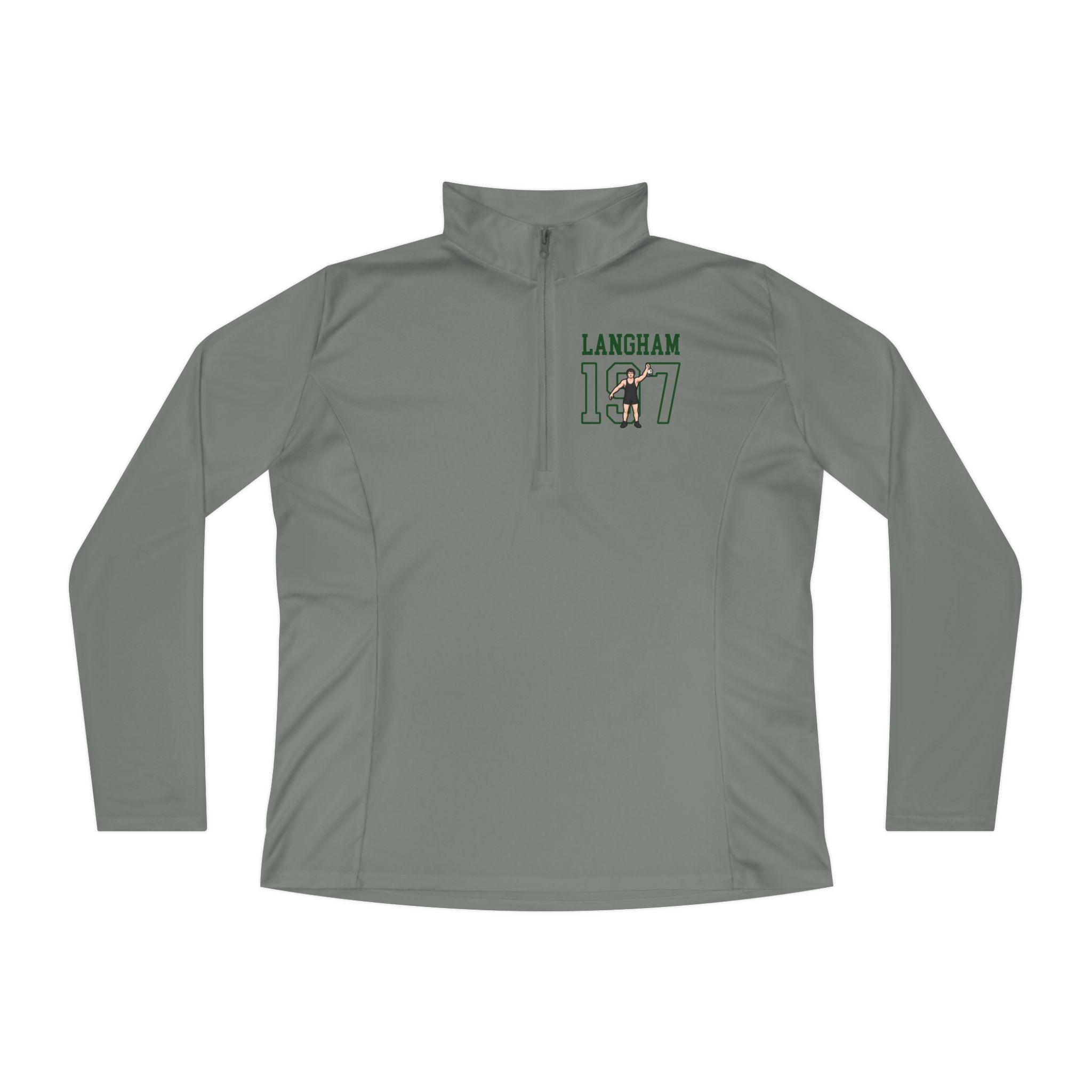 Women's Q-Zip Pullover — character_shirsey in Grey