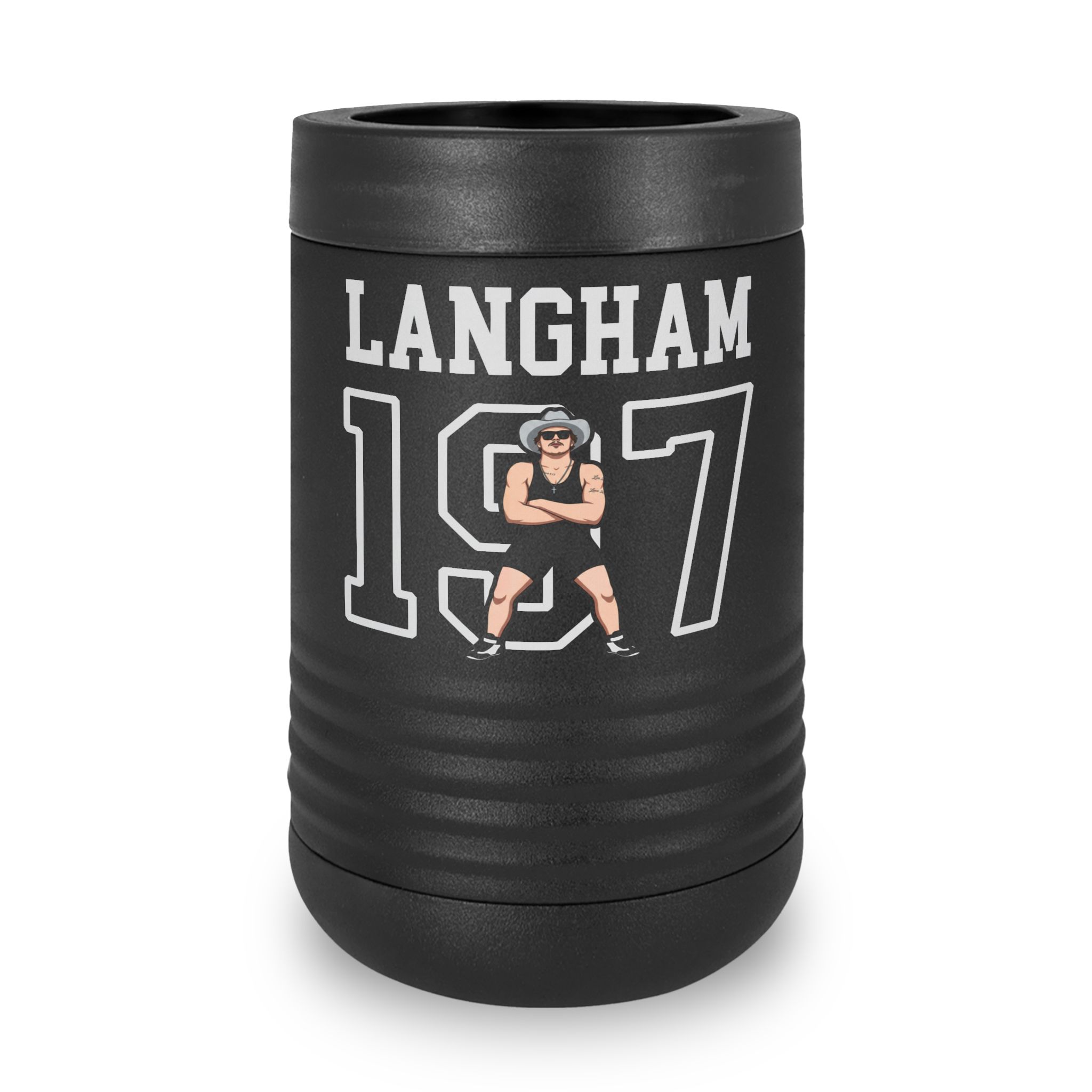 Stainless Can Cooler — character_shirsey in Black