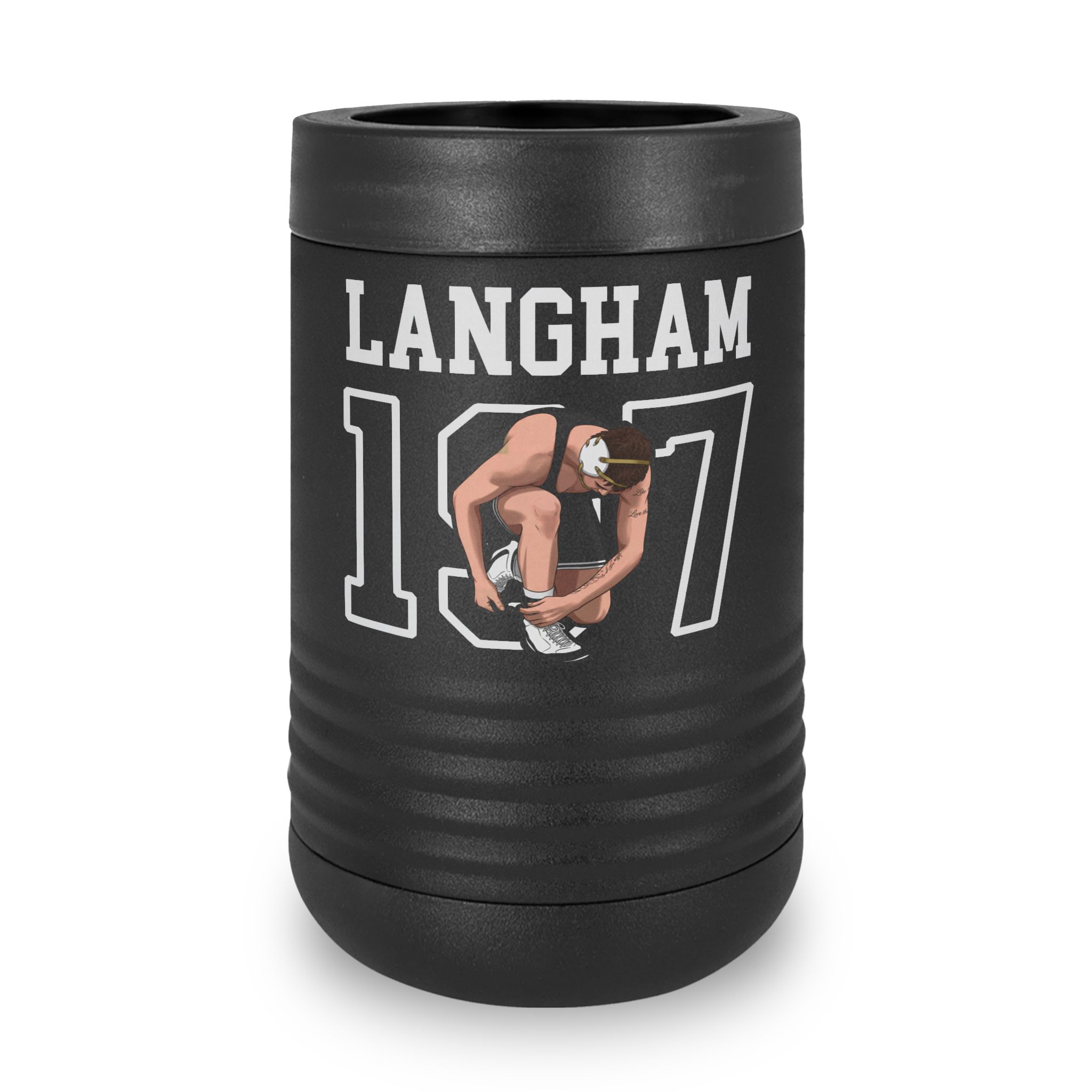 Stainless Can Cooler — character_shirsey in Black
