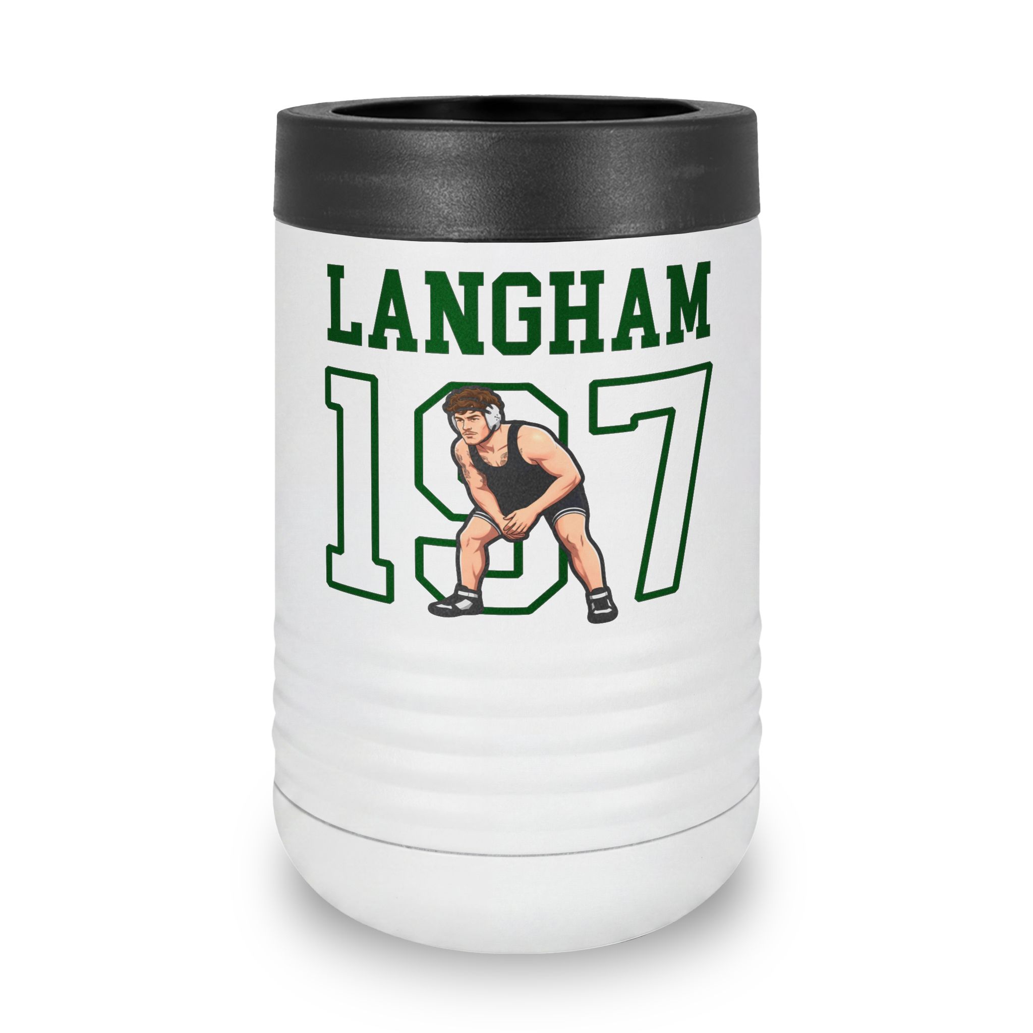Stainless Can Cooler — character_shirsey in White