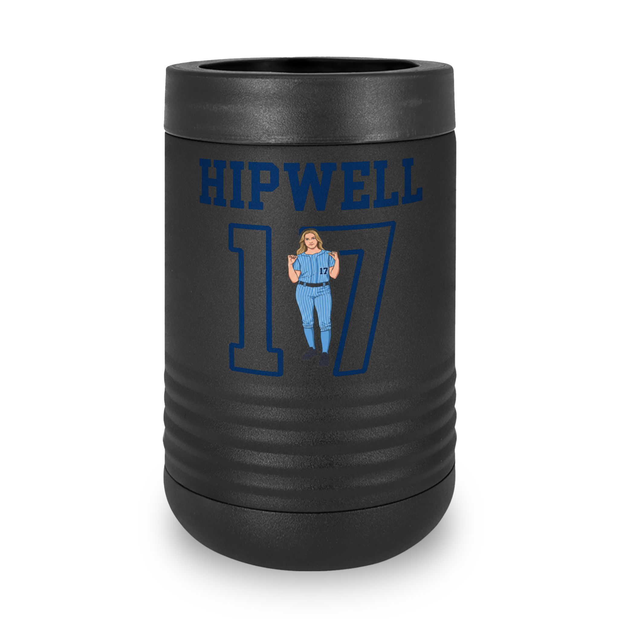 Stainless Can Cooler — character_shirsey in Black