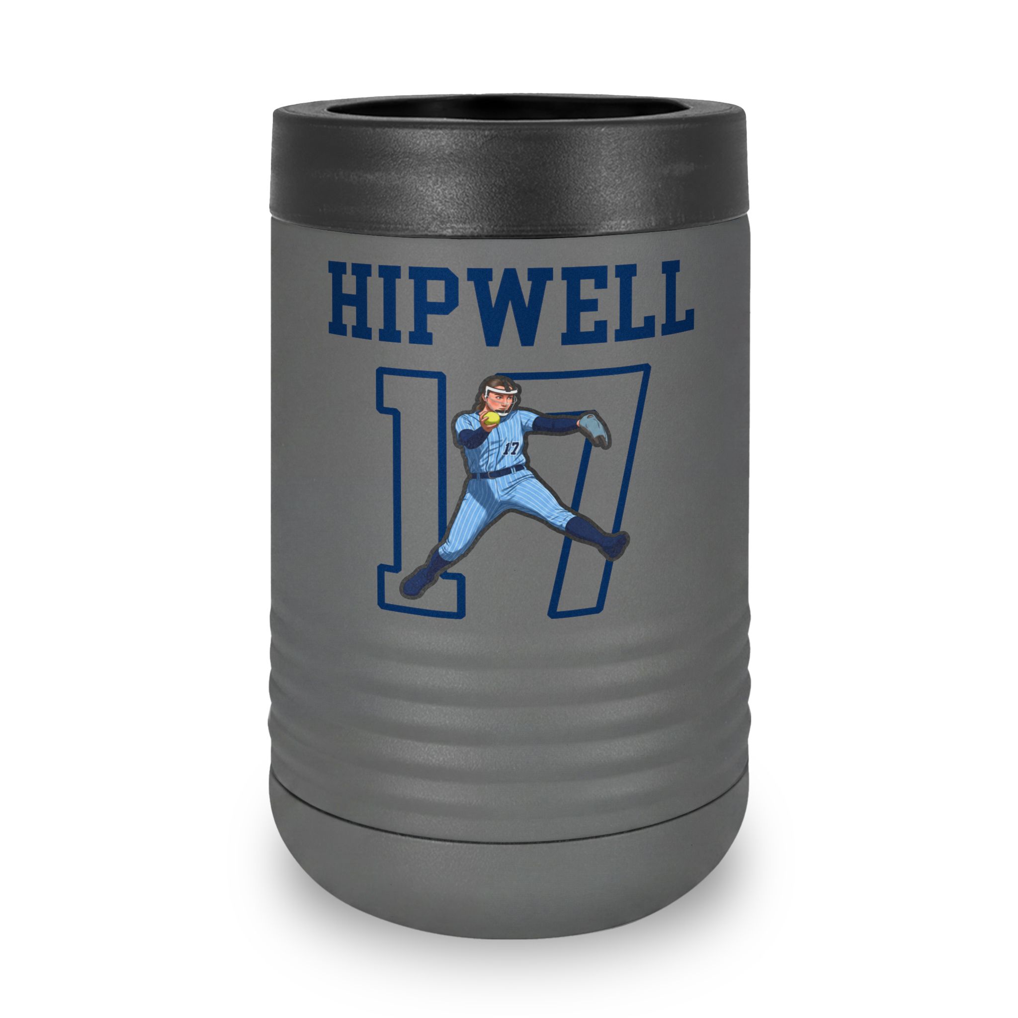 Stainless Can Cooler — character_shirsey in Grey