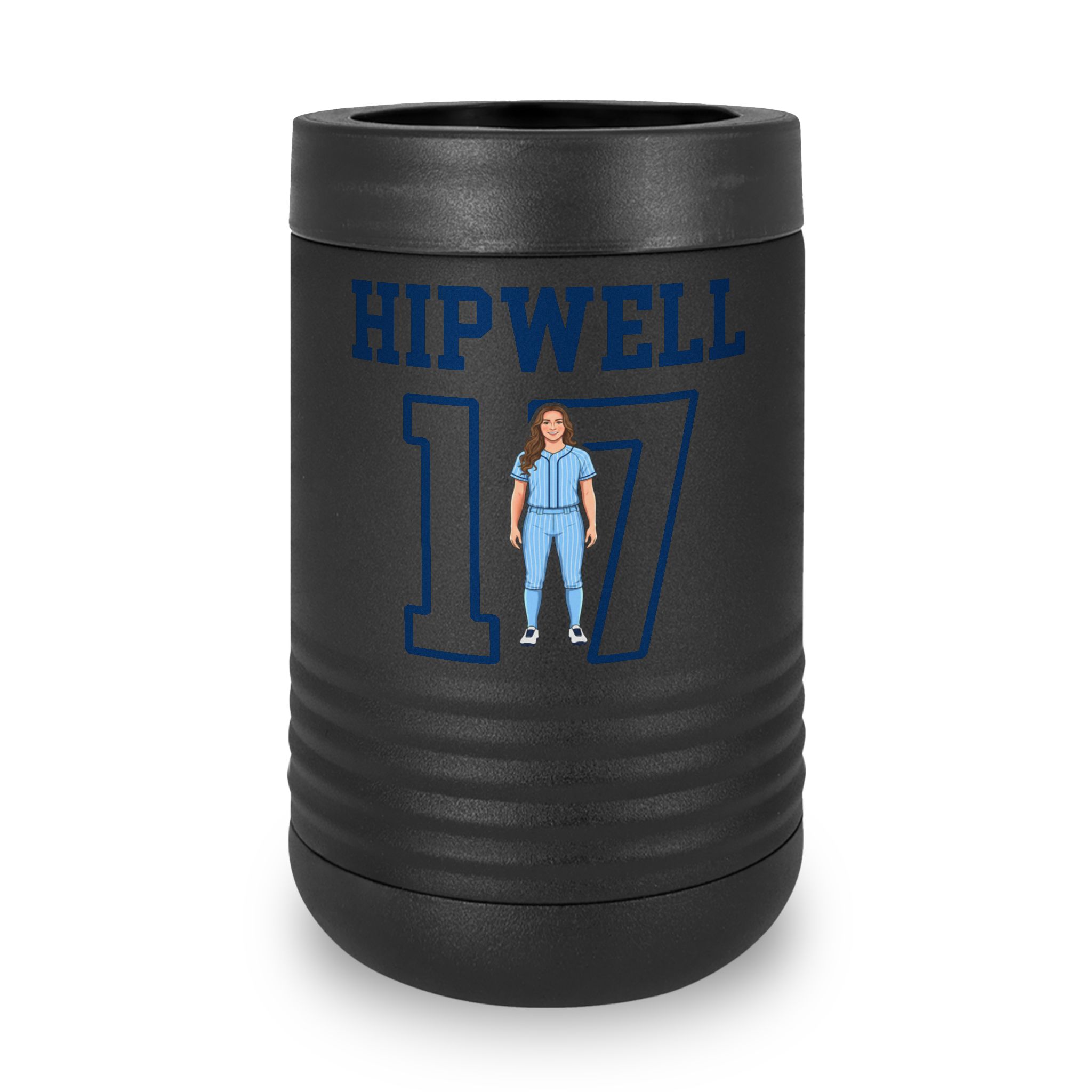 Stainless Can Cooler — character_shirsey in Black