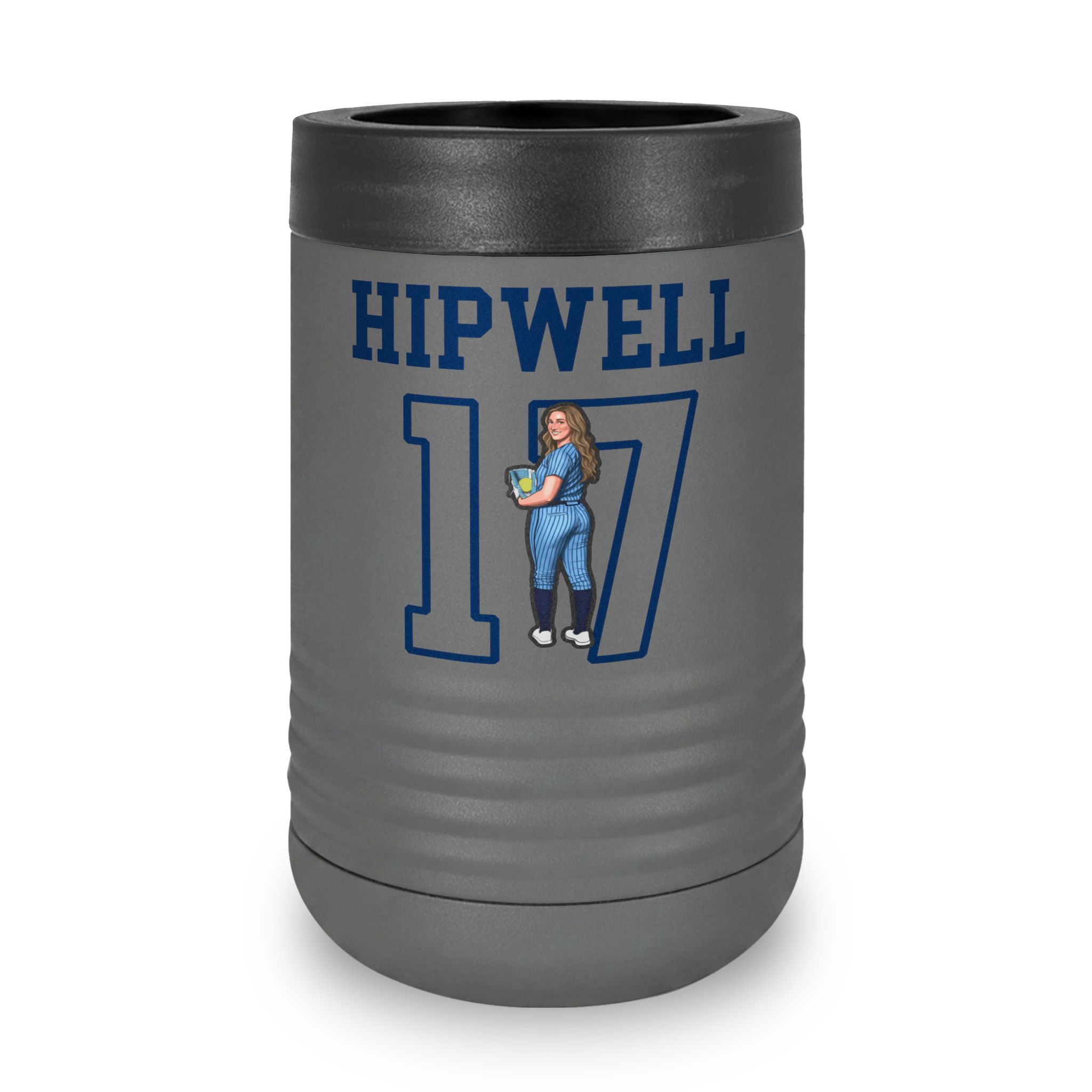 Stainless Can Cooler — character_shirsey in Grey