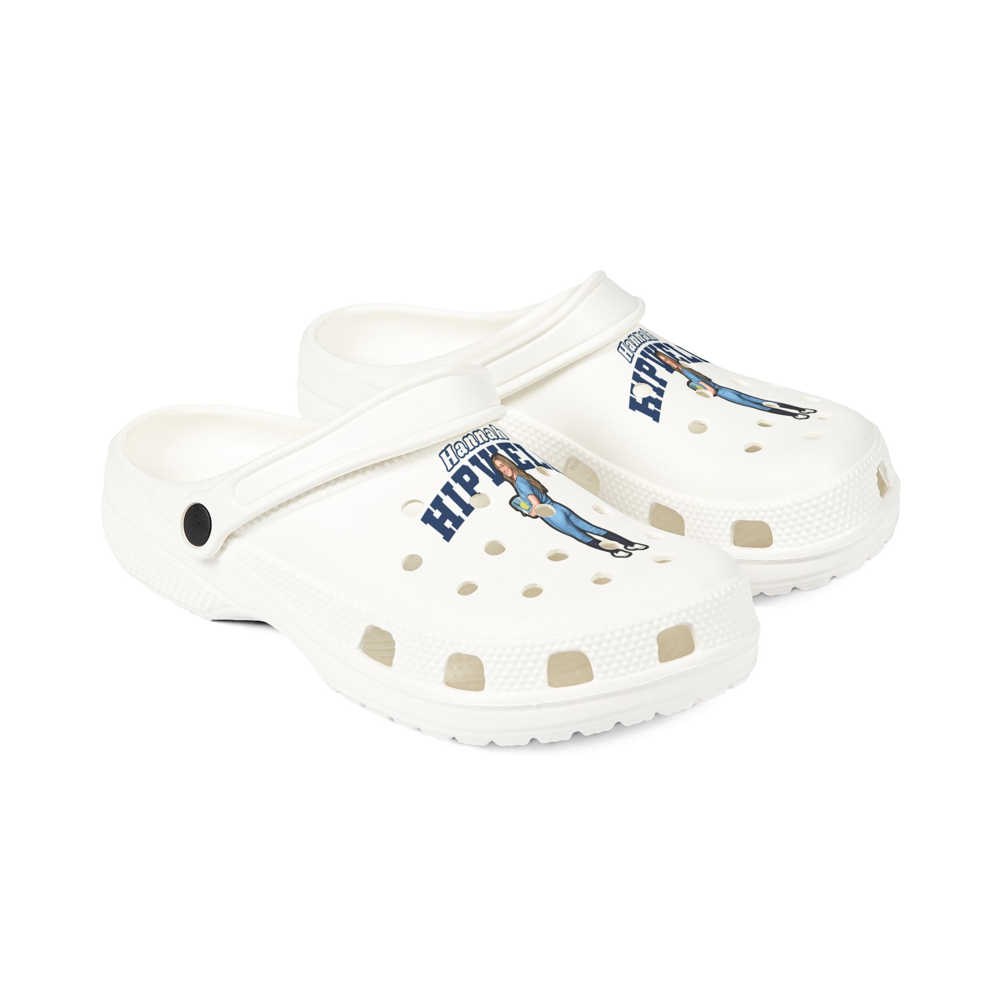 Rubber Clogs — character_name_arch in White
