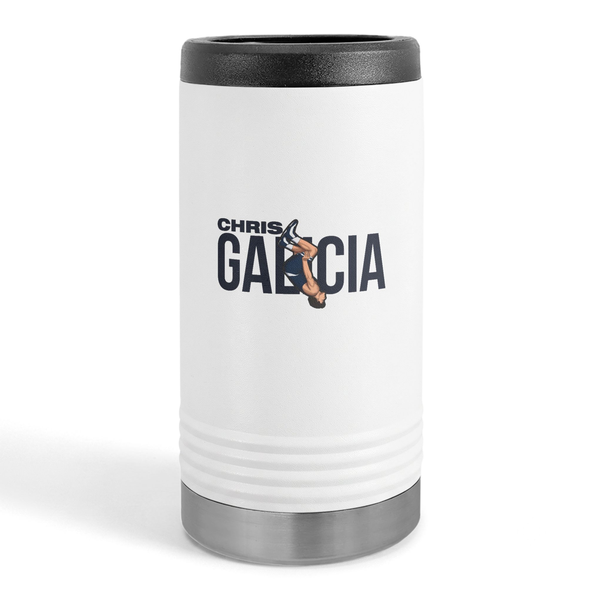Slim Stainless Can Cooler — character_player_name in White