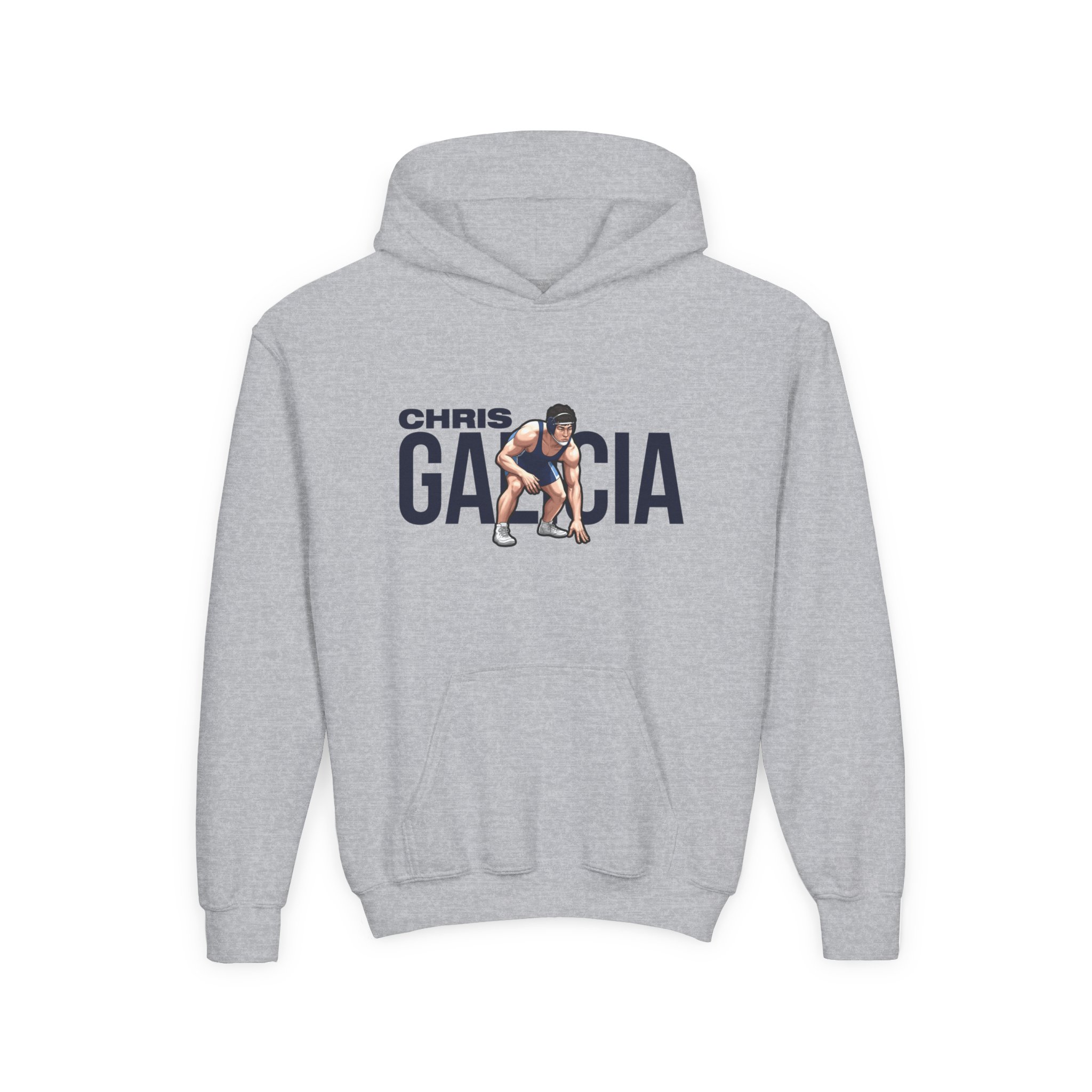 Youth Hoodie — character_player_name in Grey