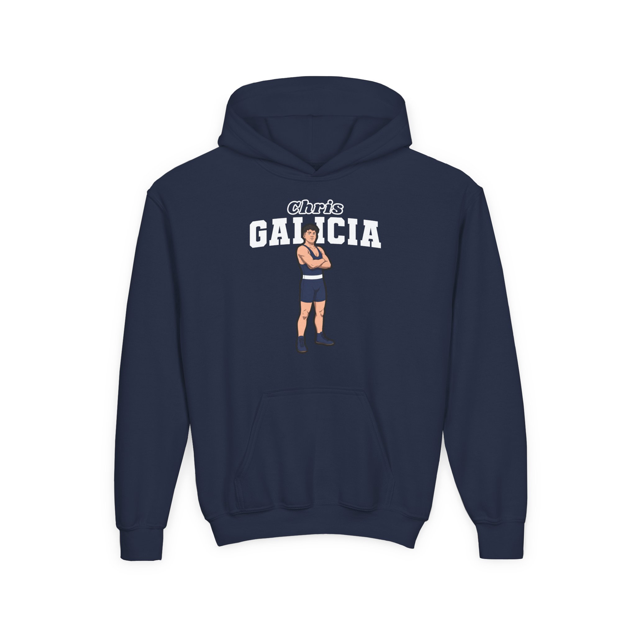 Youth Hoodie — character_name_arch in Navy