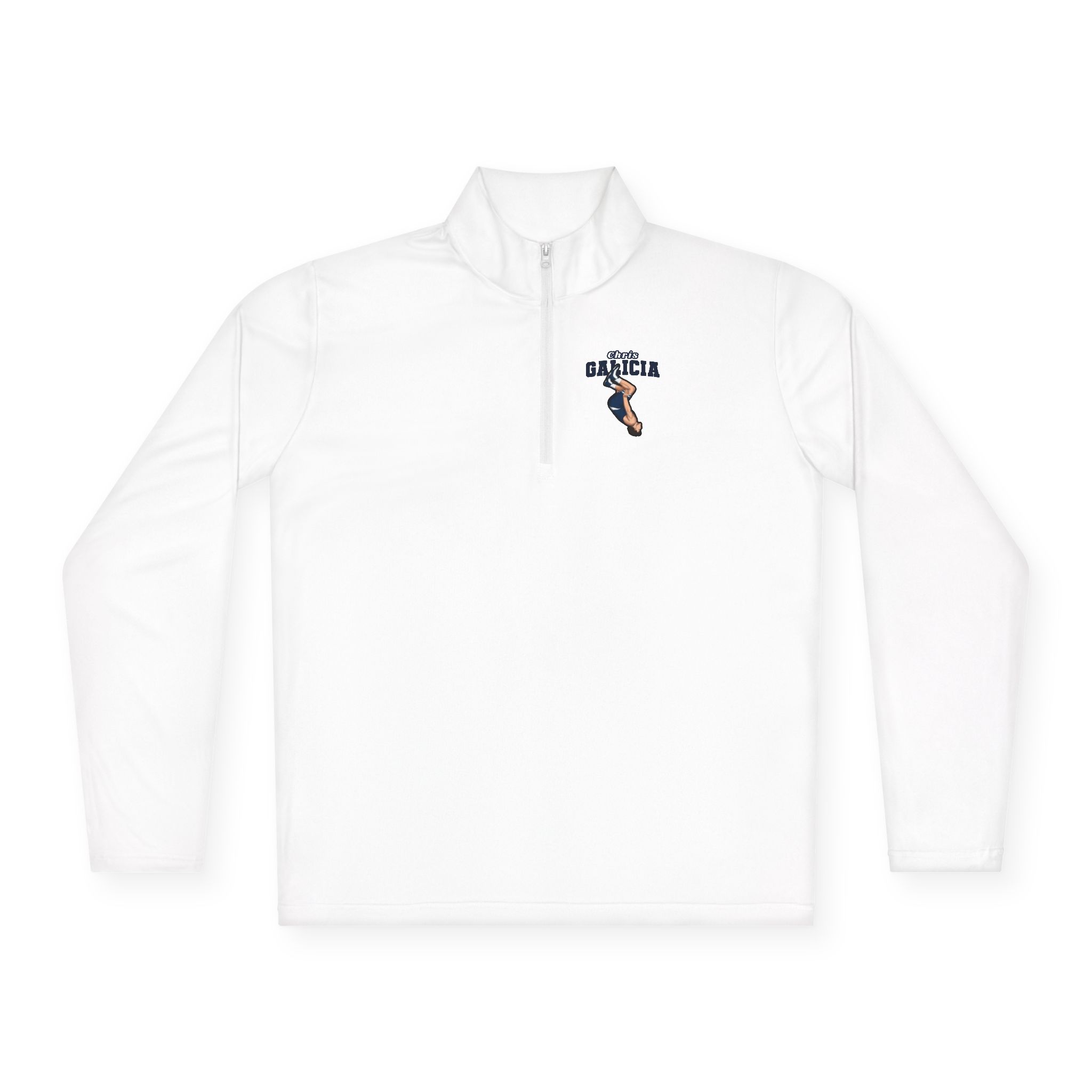 Q-Zip Pullover — character_name_arch in White