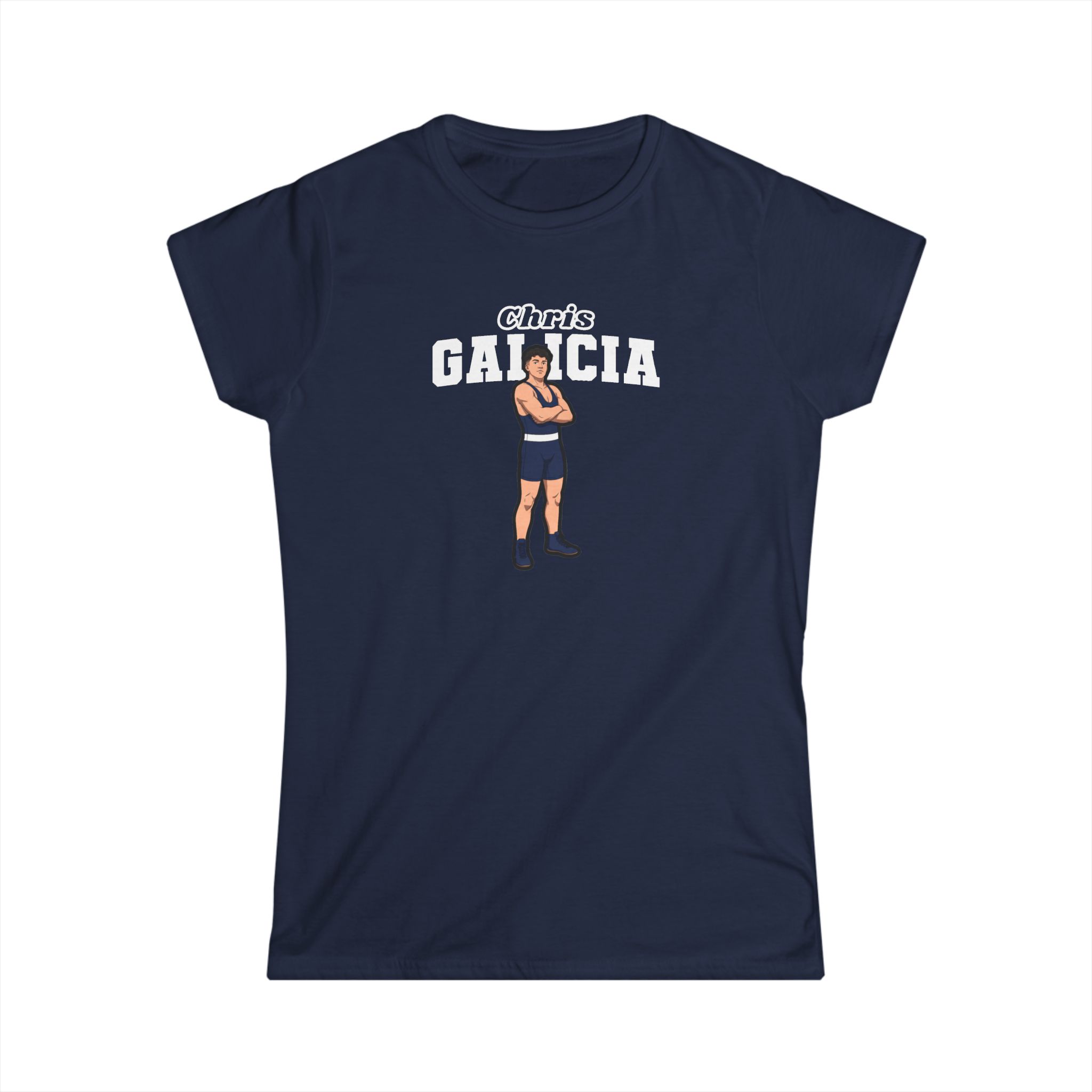 Women's Softstyle Tee — character_name_arch in Navy