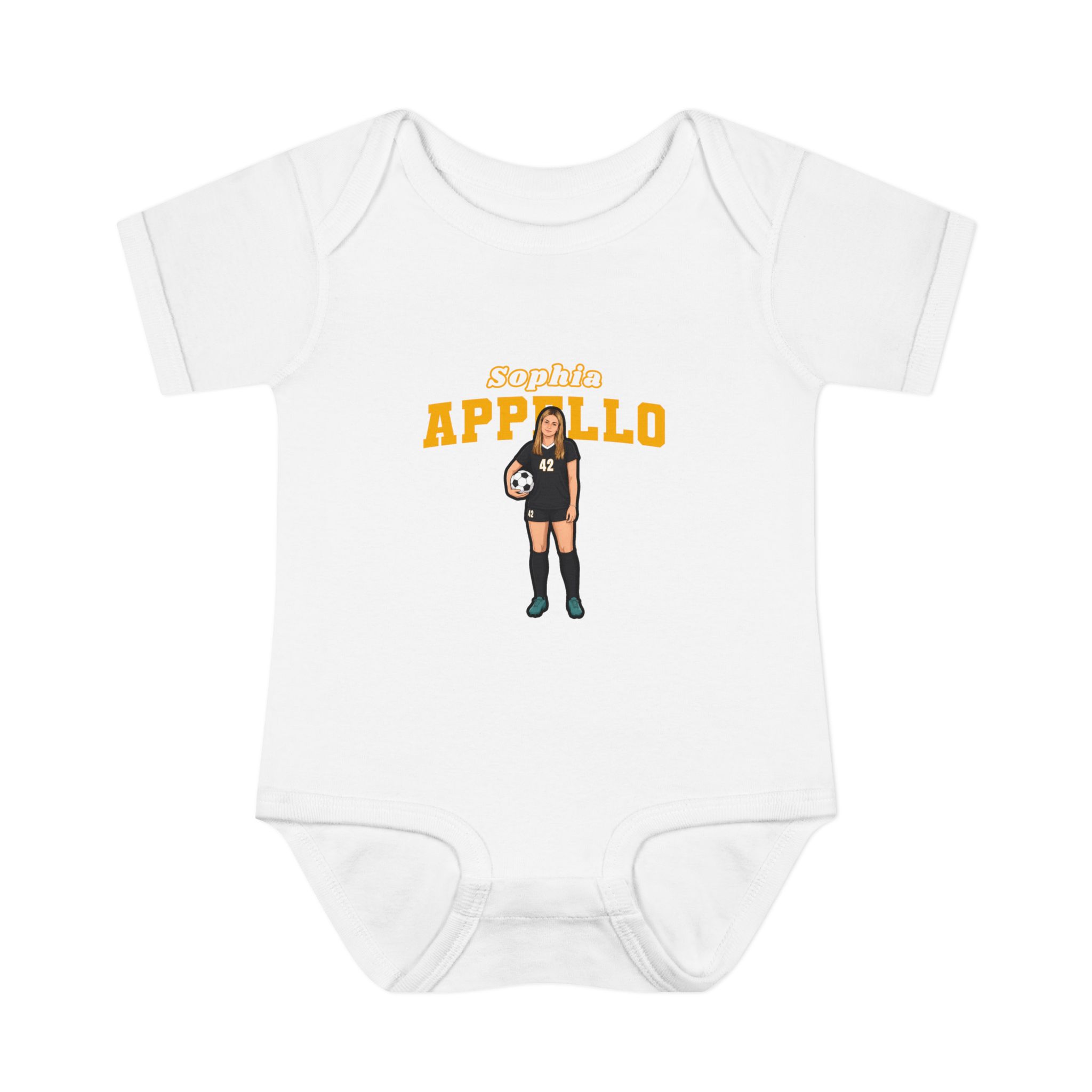 Baby Onesie — character_name_arch in White