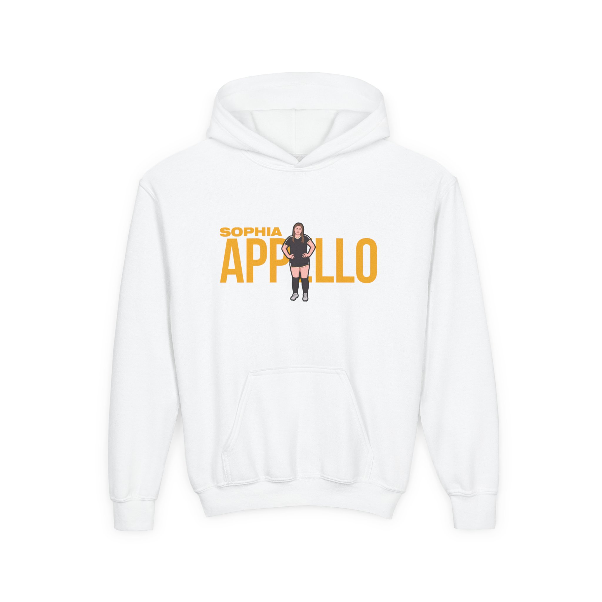 Youth Hoodie — character_player_name in White