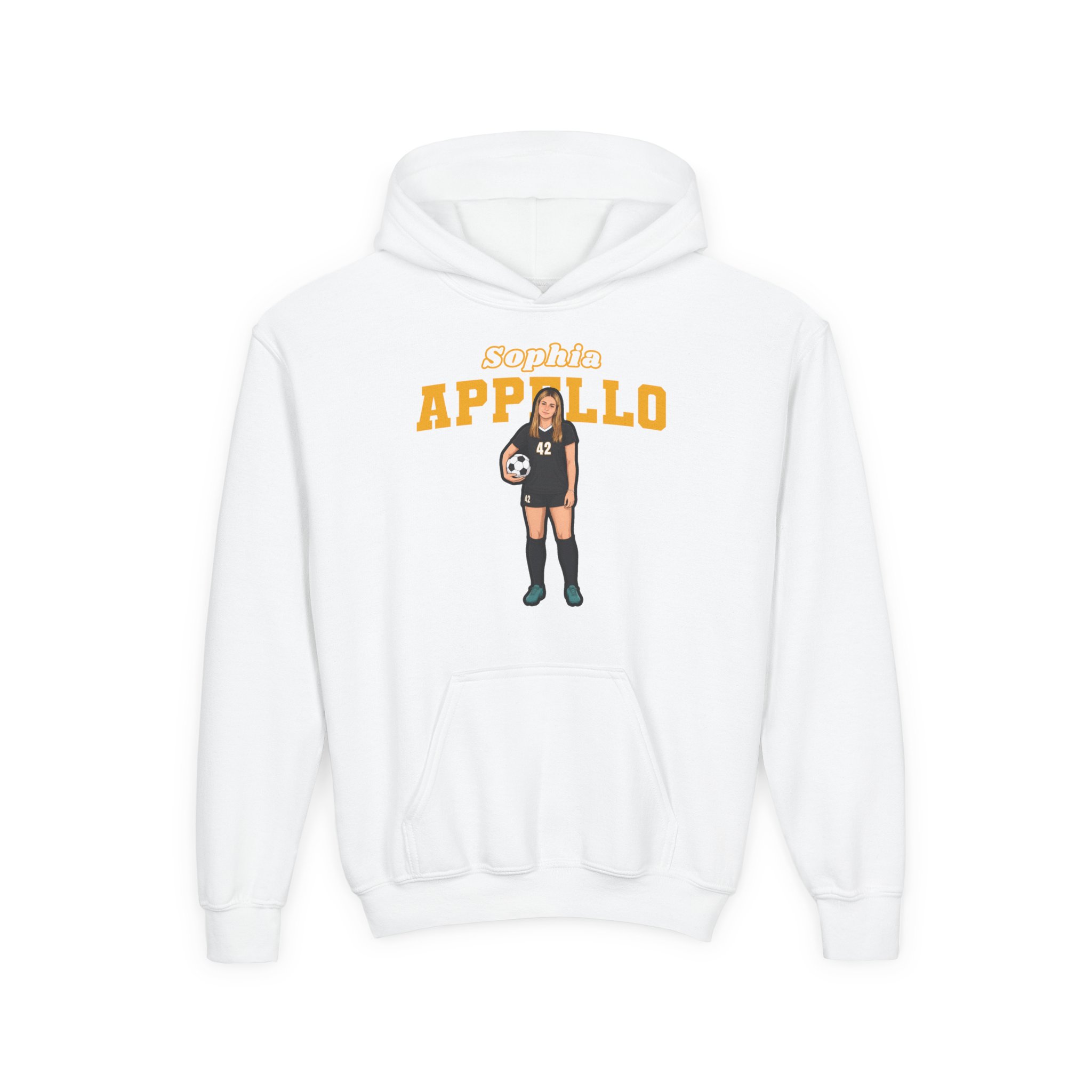Youth Hoodie — character_name_arch in White
